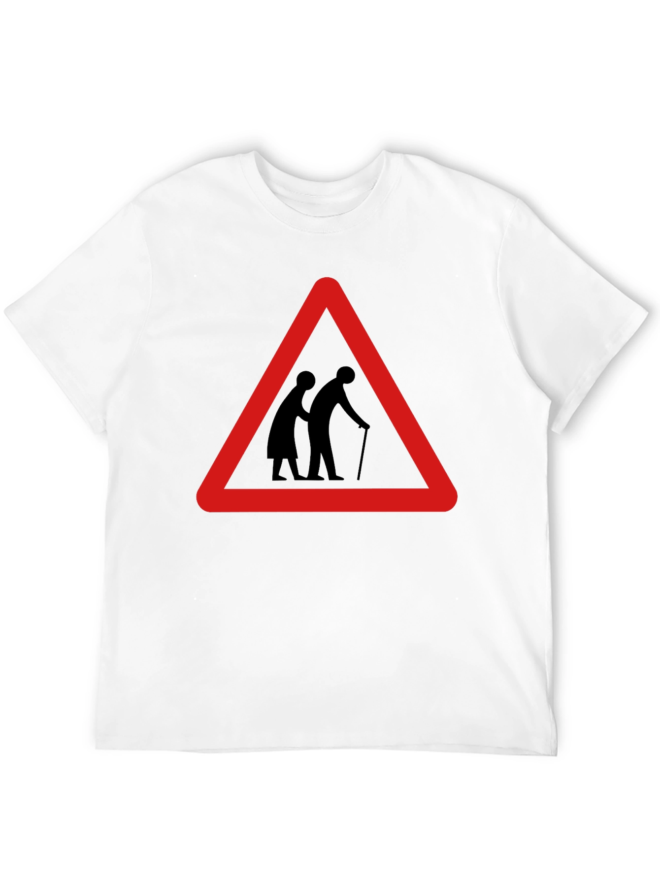 Funny Slow Elderly Sign Black T-Shirt
