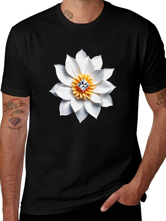 Floral Jewel Tee - Modern Mens Graphic T-Shirt