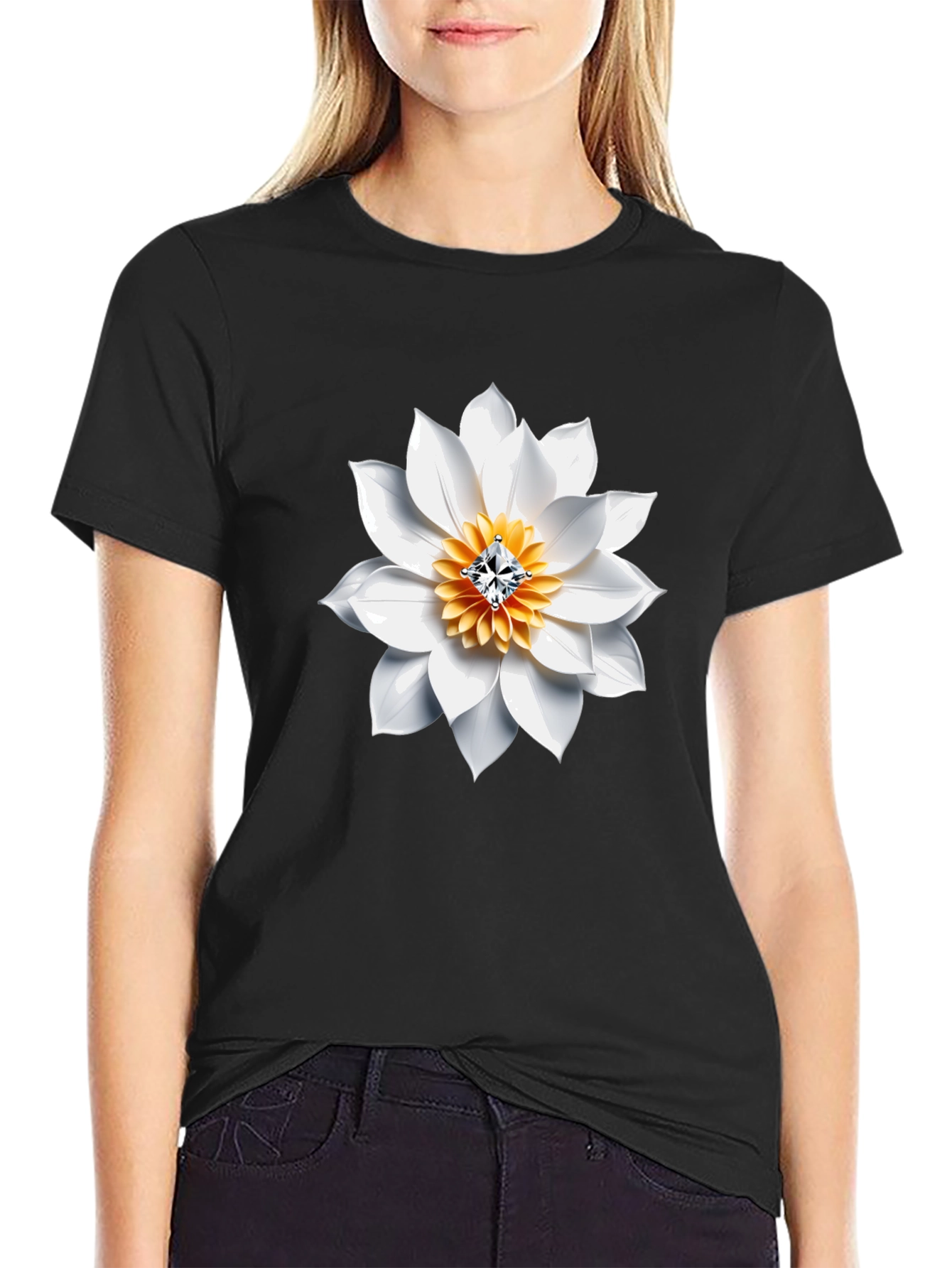 Floral Jewel Tee - Modern Mens Graphic T-Shirt