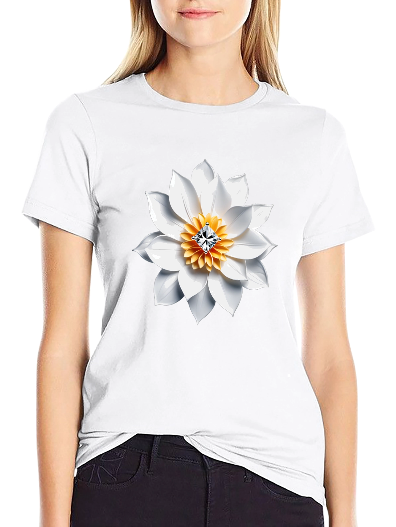 Floral Jewel Tee - Modern Mens Graphic T-Shirt
