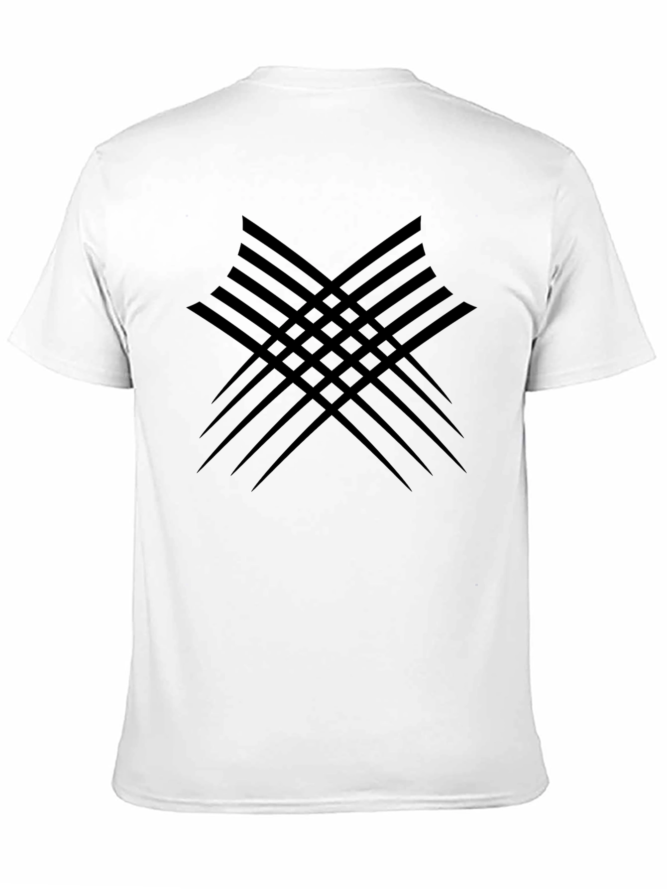 Abstract Line Pattern Black T-Shirt