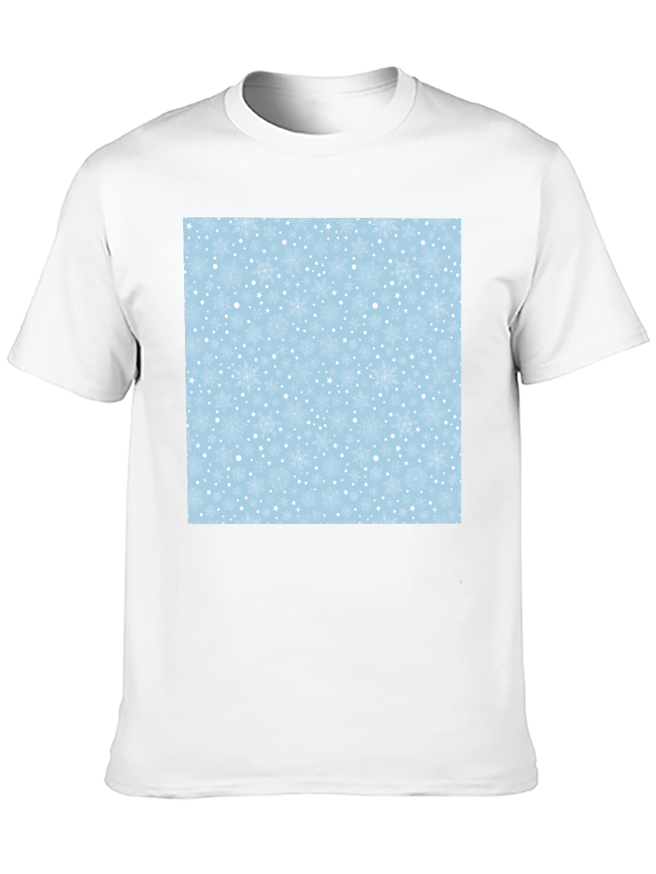 Snowflake Pattern Black T-Shirt