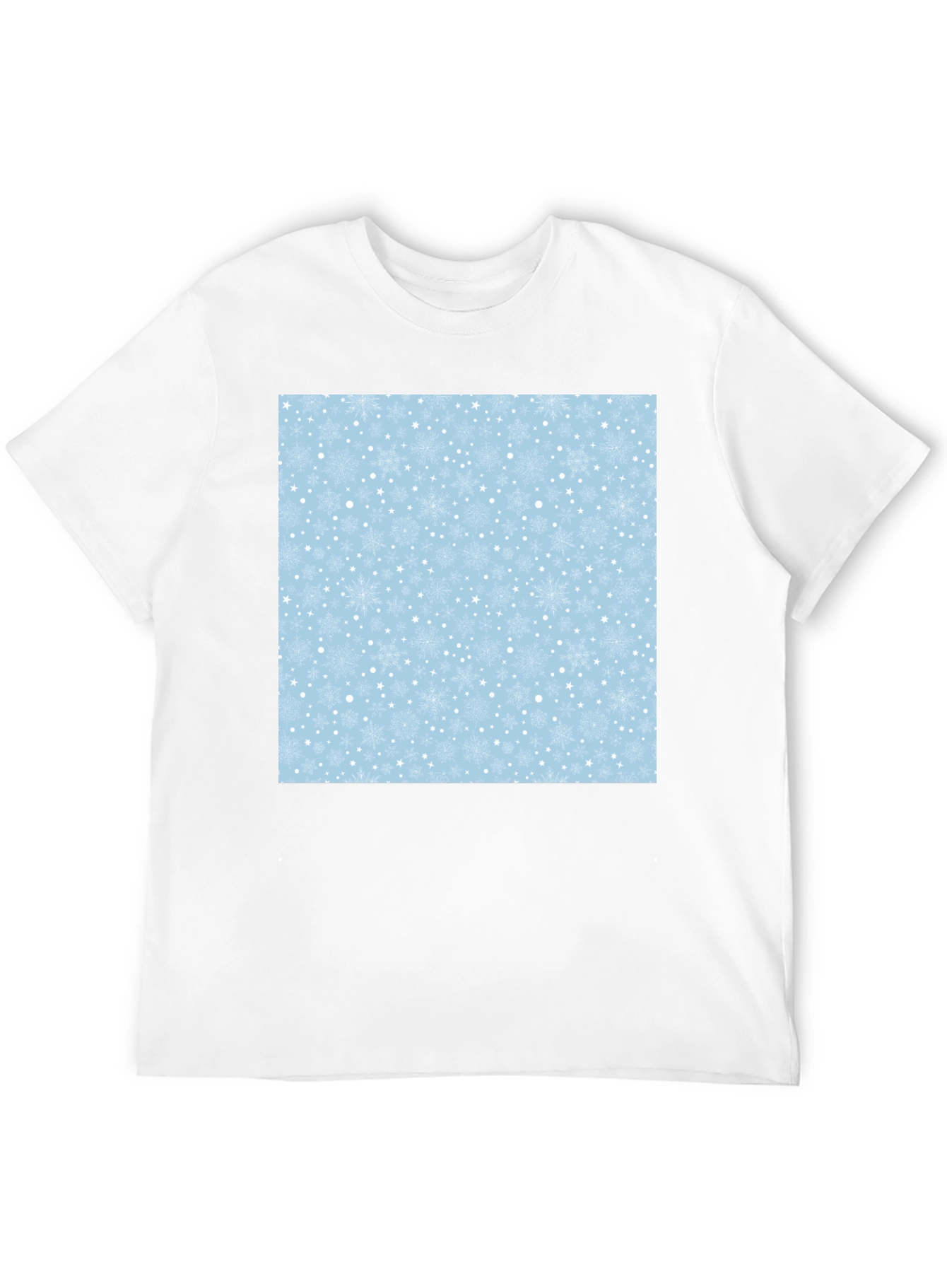 Snowflake Pattern Black T-Shirt