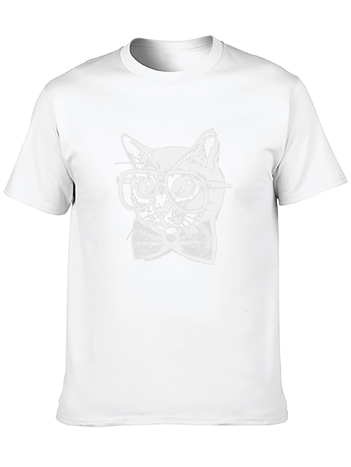 Cool Cat with Glasses Black T-Shirt