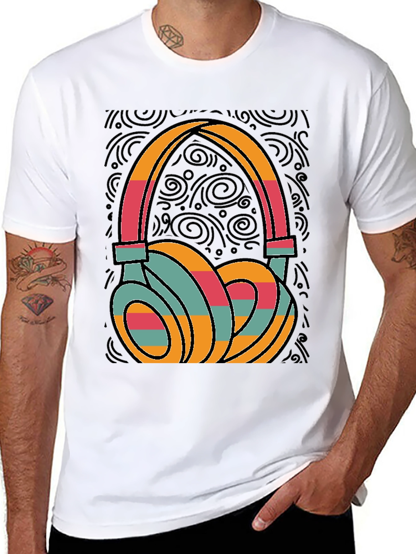 Retro Headphones Graphic Tee - Cool Music Lover T-Shirt