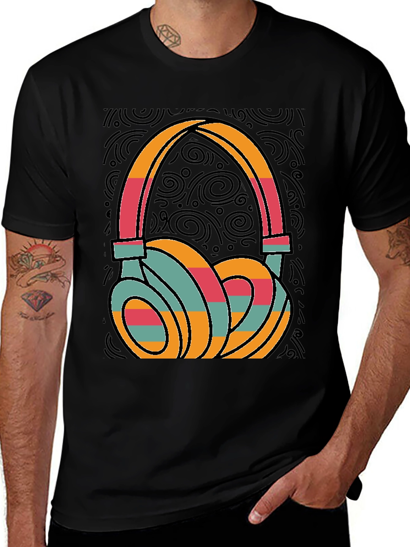 Retro Headphones Graphic Tee - Cool Music Lover T-Shirt