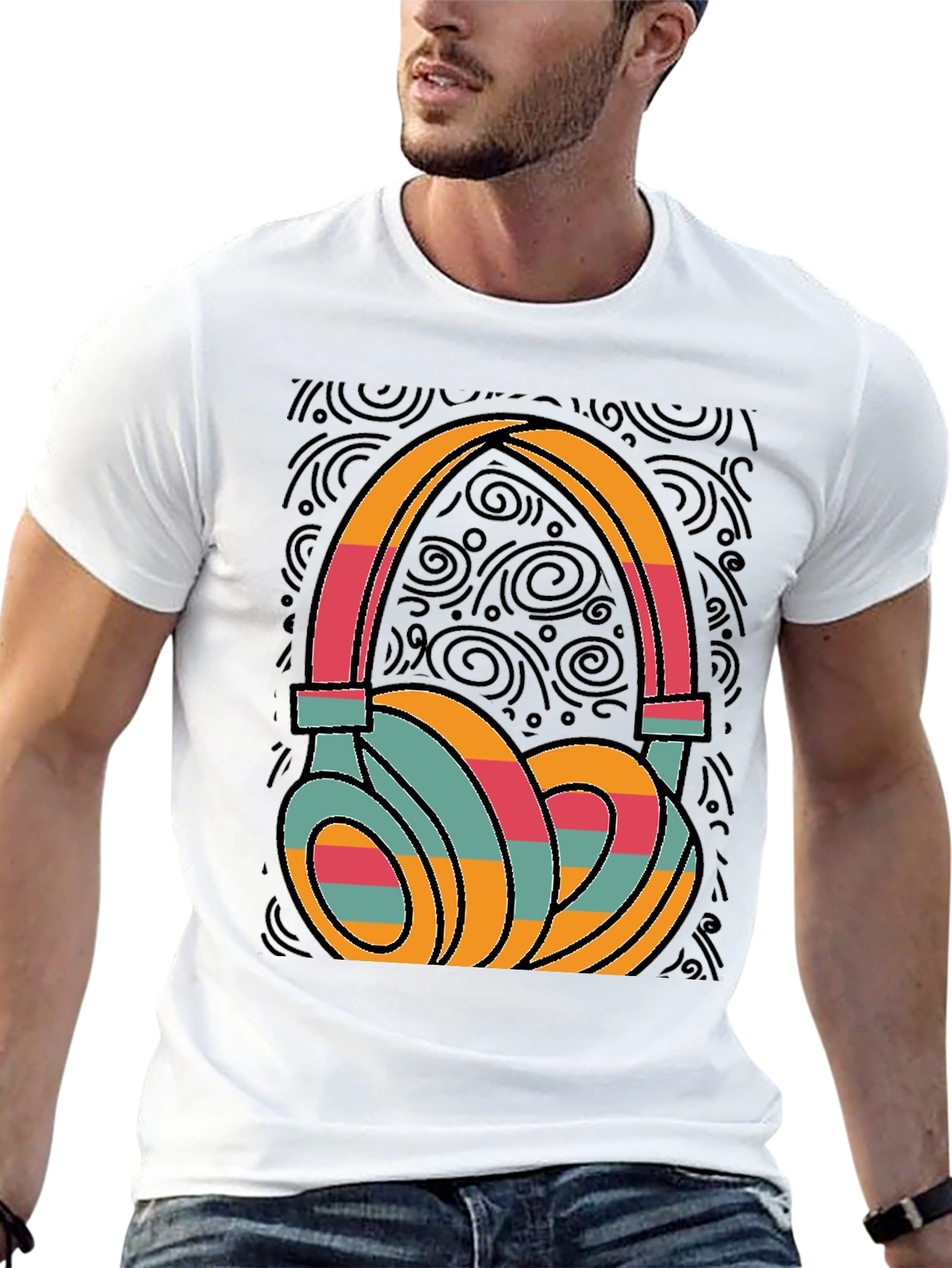 Retro Headphones Graphic Tee - Cool Music Lover T-Shirt