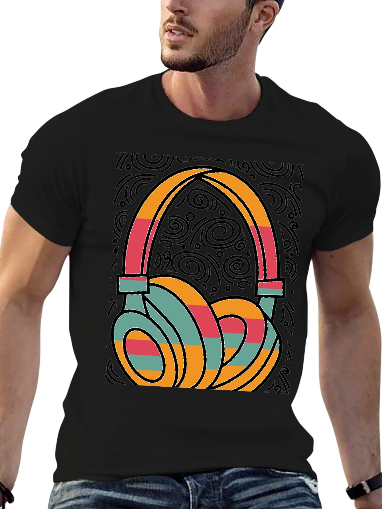 Retro Headphones Graphic Tee - Cool Music Lover T-Shirt