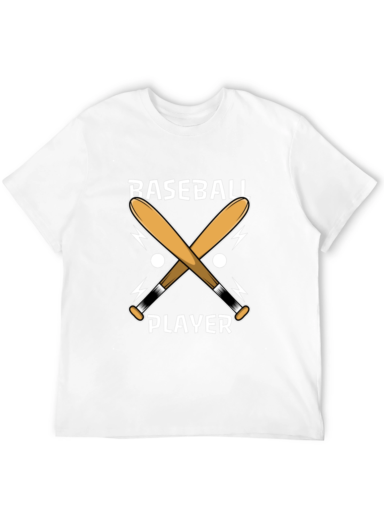Baseball Player T-Shirt - Crossed Bats Design