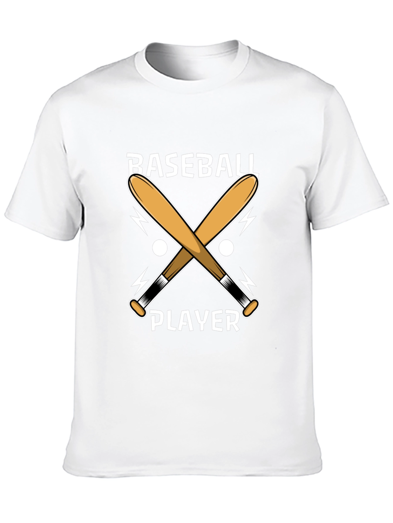 Baseball Player T-Shirt - Crossed Bats Design