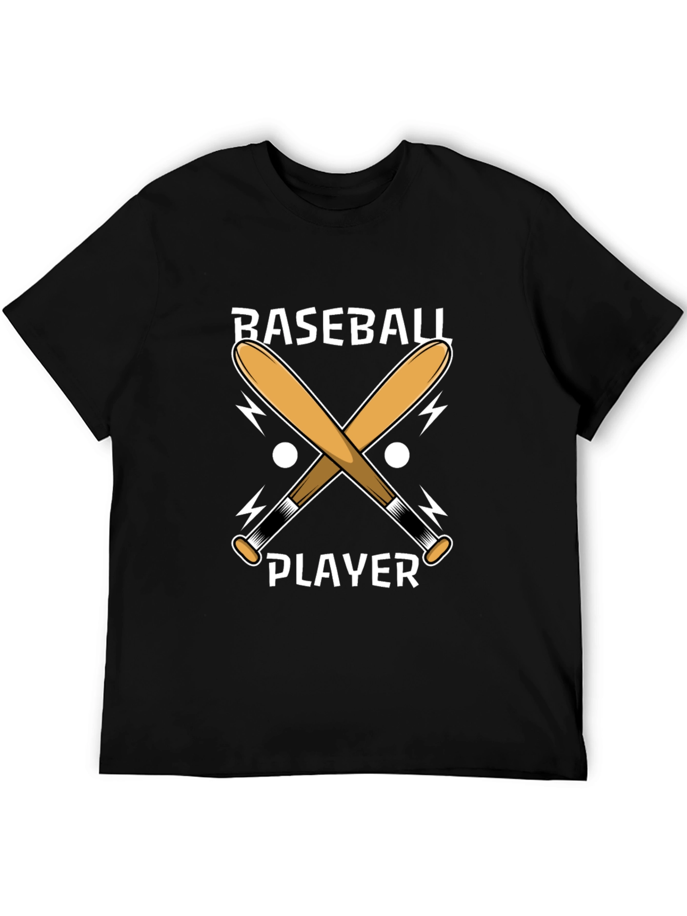 Baseball Player T-Shirt - Crossed Bats Design
