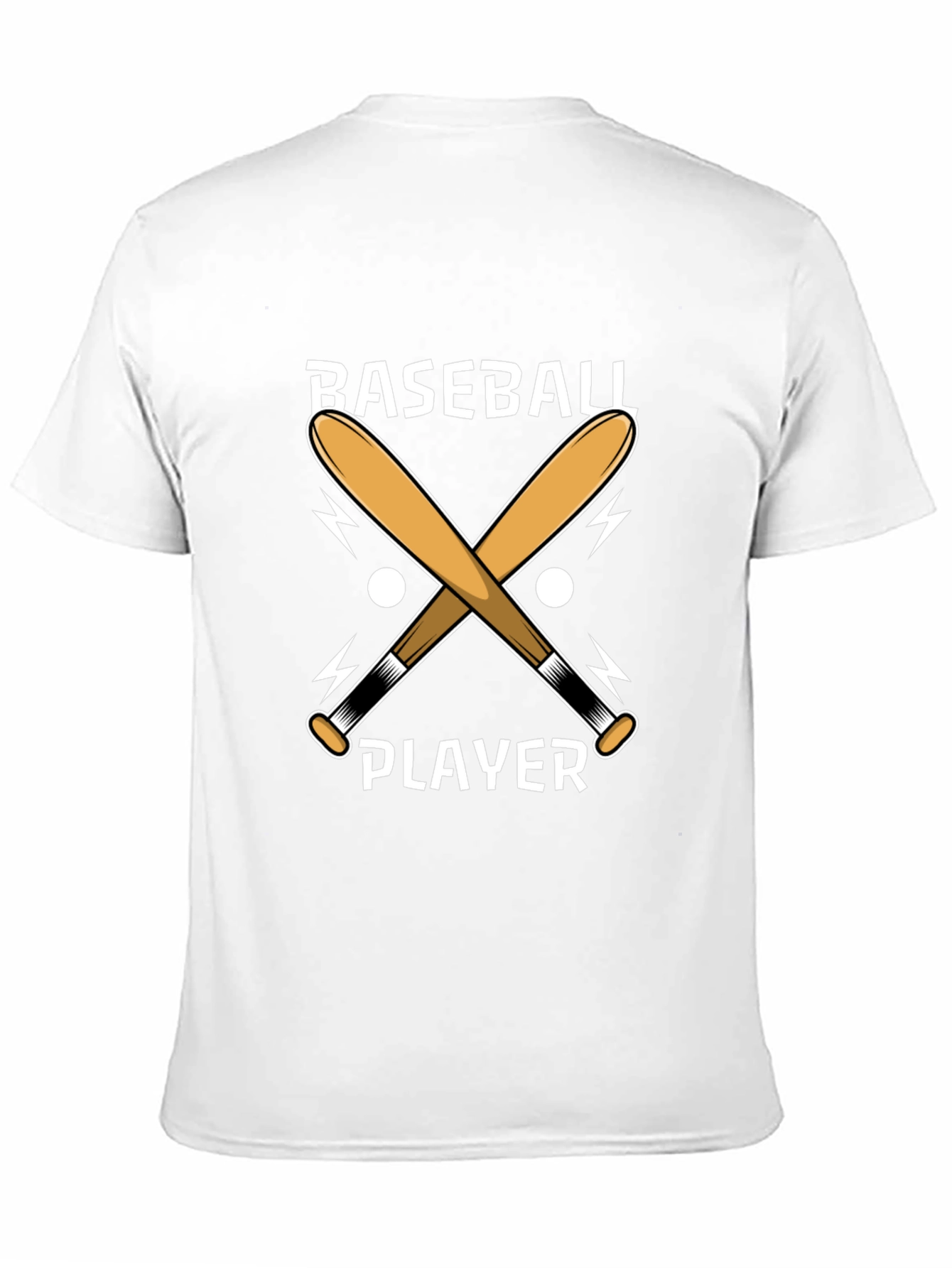 Baseball Player T-Shirt - Crossed Bats Design