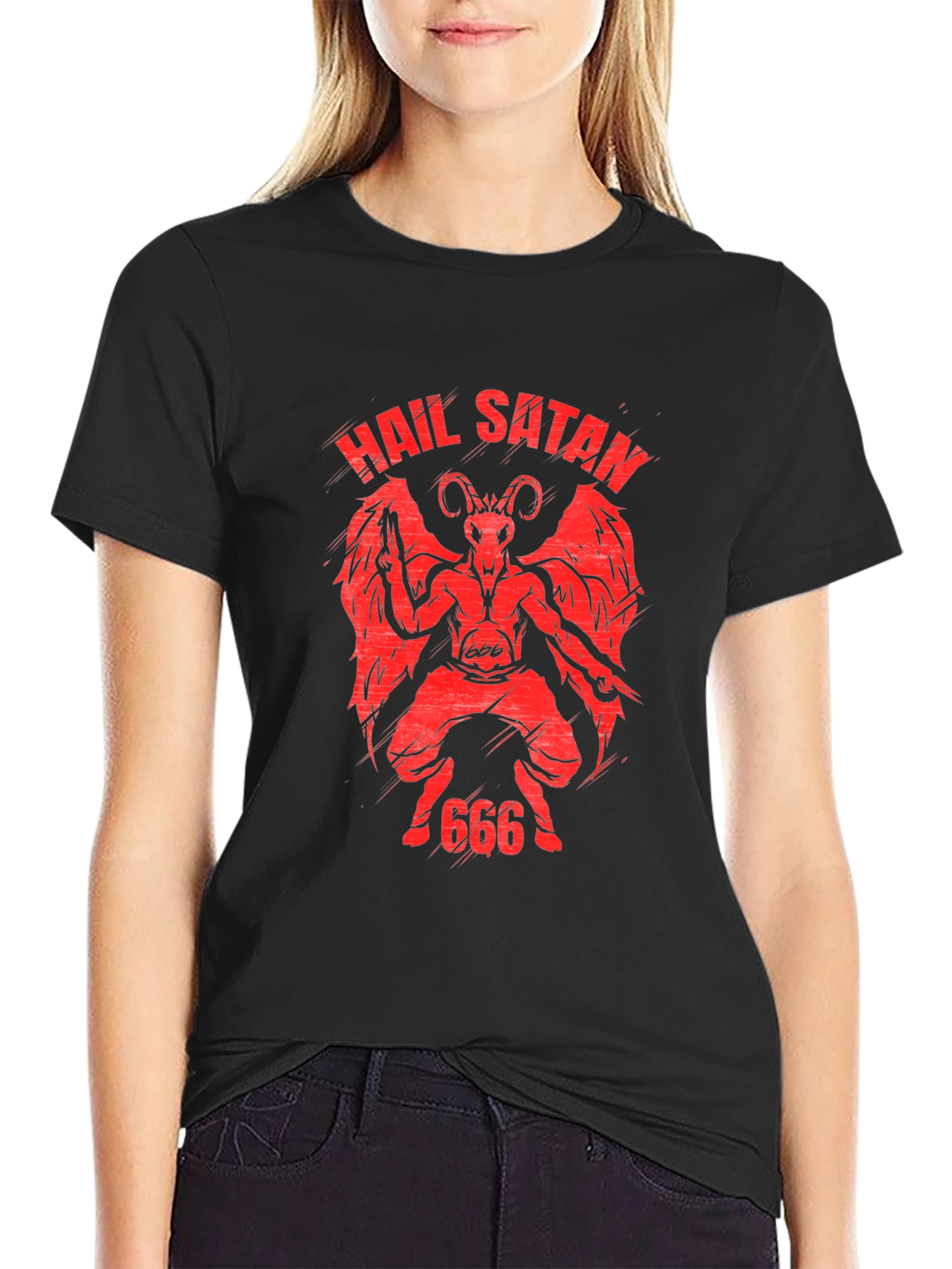Hail Satan Graphic Tee - Black T-Shirt