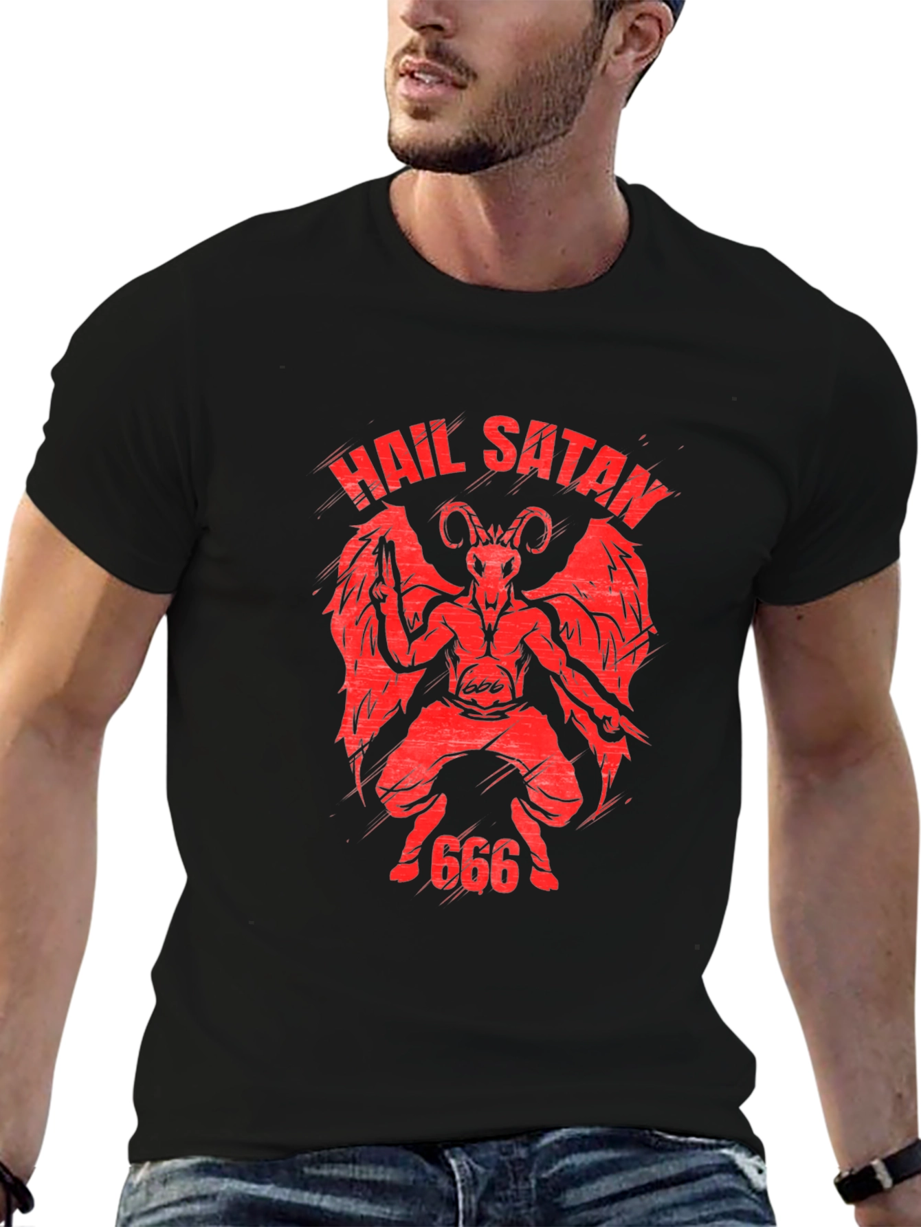 Hail Satan Graphic Tee - Black T-Shirt