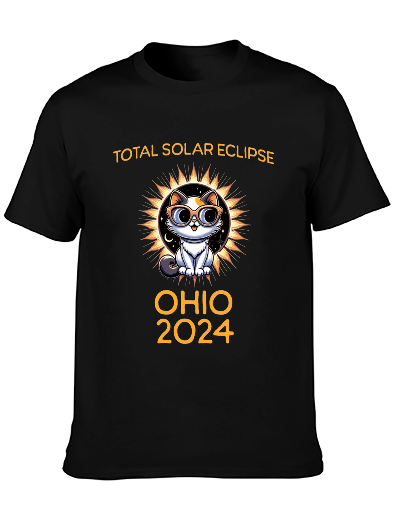 Ohio 2024 Total Solar Eclipse Cat T-Shirt