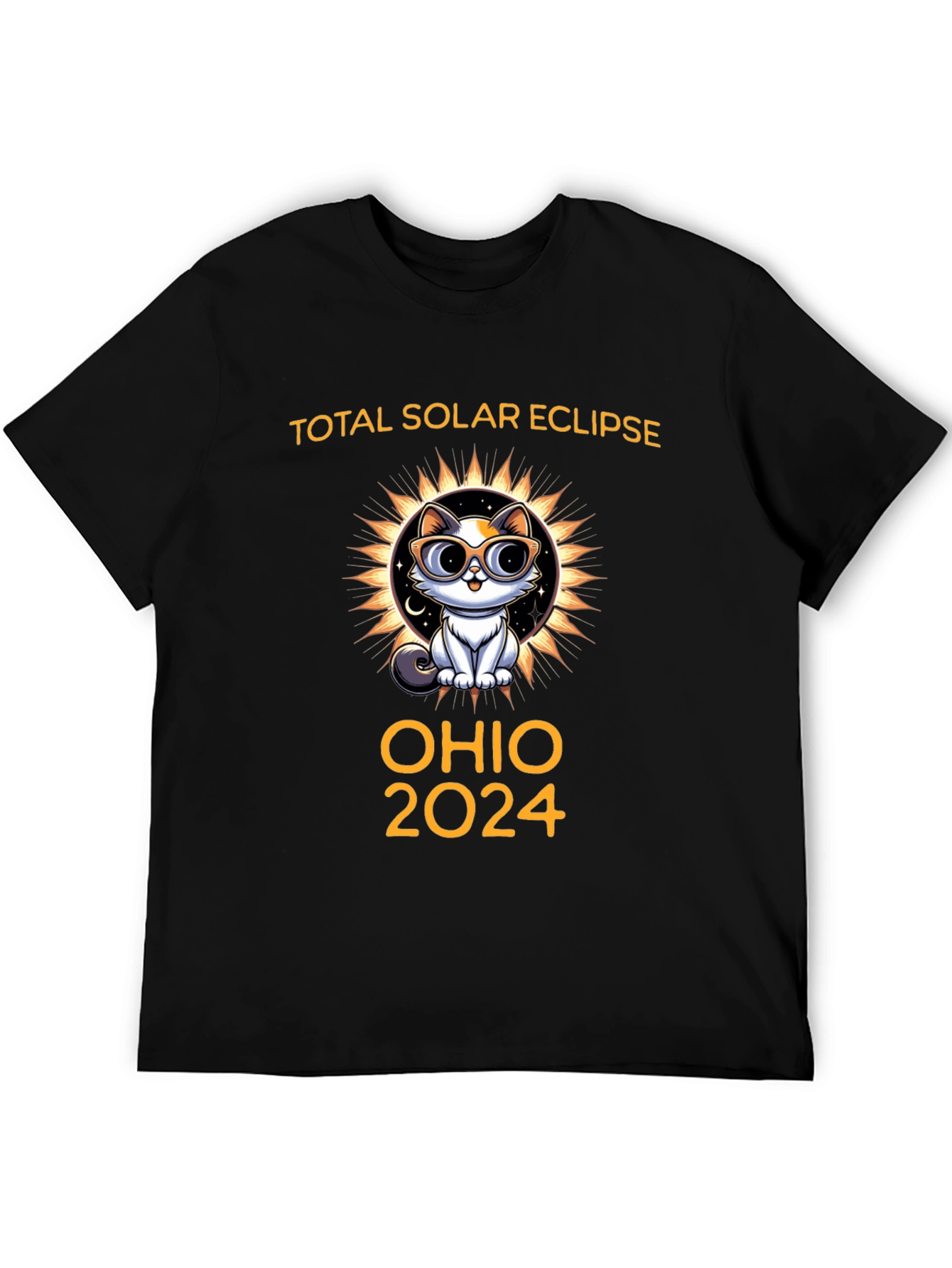 Ohio 2024 Total Solar Eclipse Cat T-Shirt