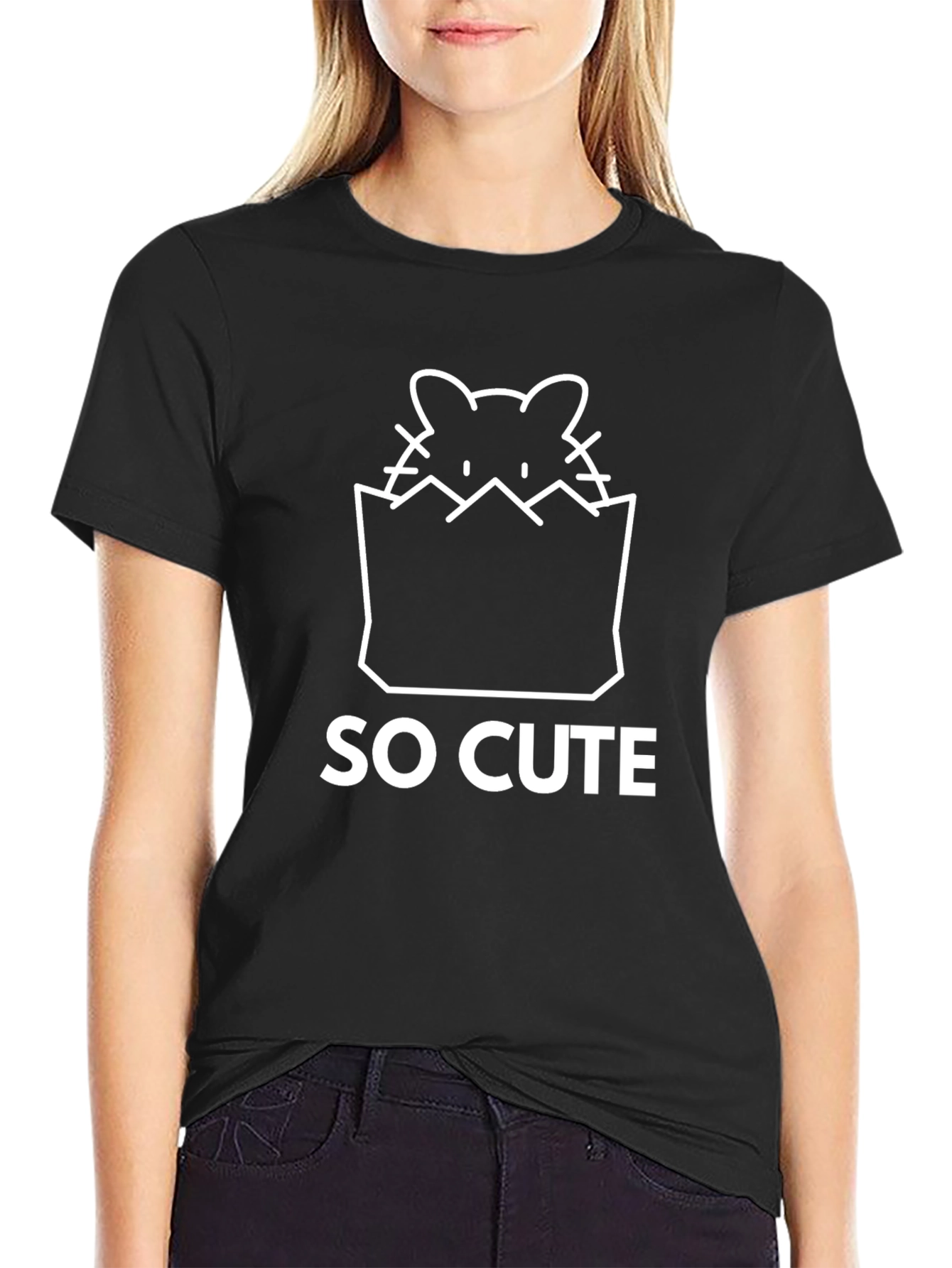 So Cute Graphic Tee - Black