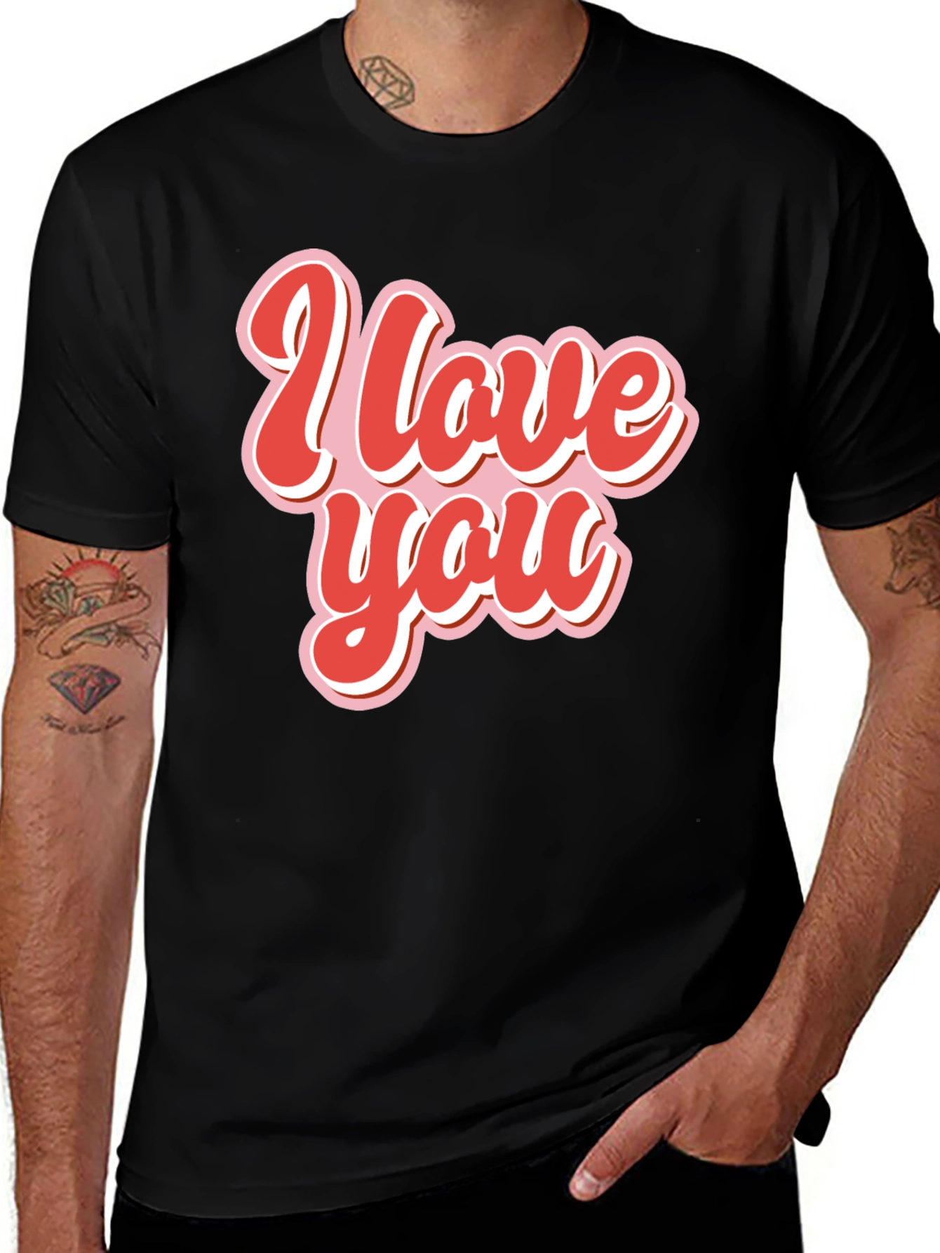I Love You Retro Style Graphic Tee