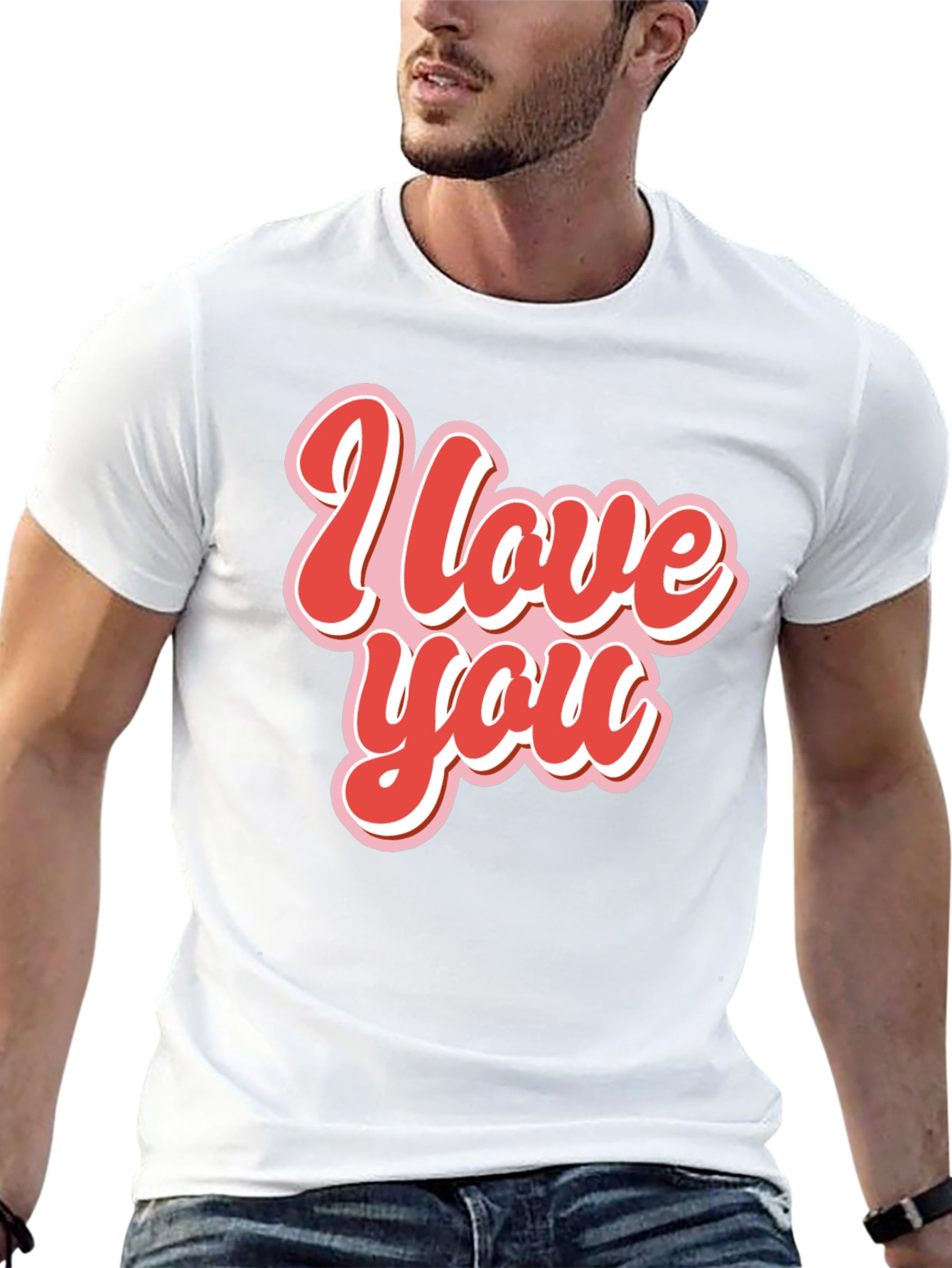 I Love You Retro Style Graphic Tee