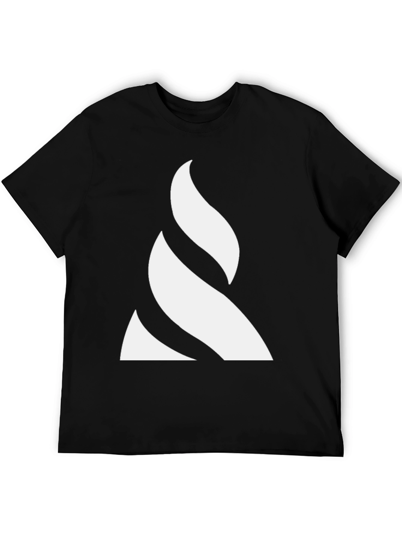 Modern Graphic Tee - Black with White Abstract Design