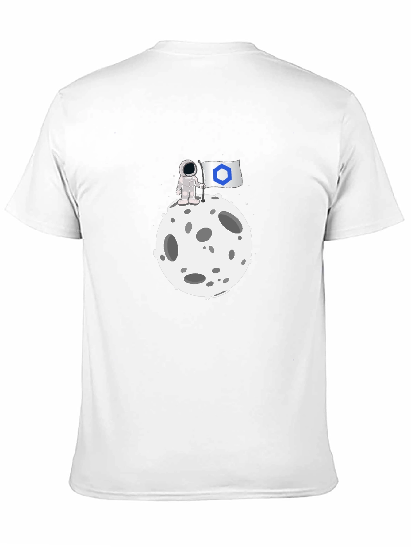 Astronaut Flag Moon Black T-Shirt