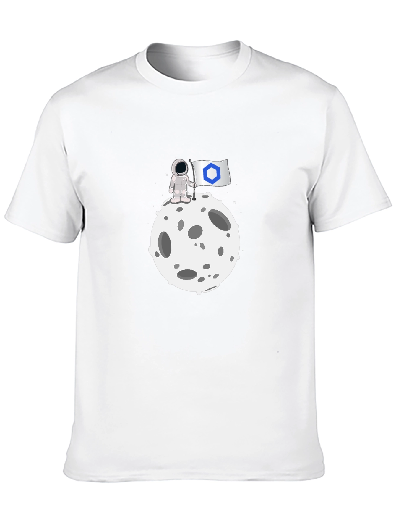 Astronaut Flag Moon Black T-Shirt