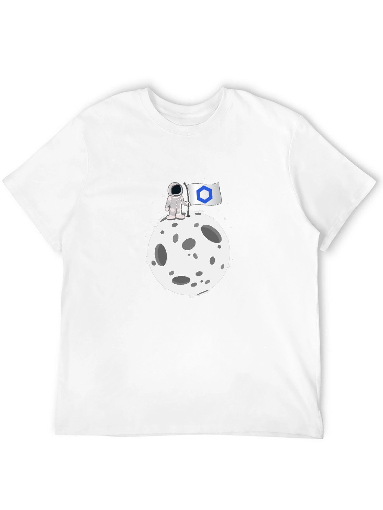 Astronaut Flag Moon Black T-Shirt