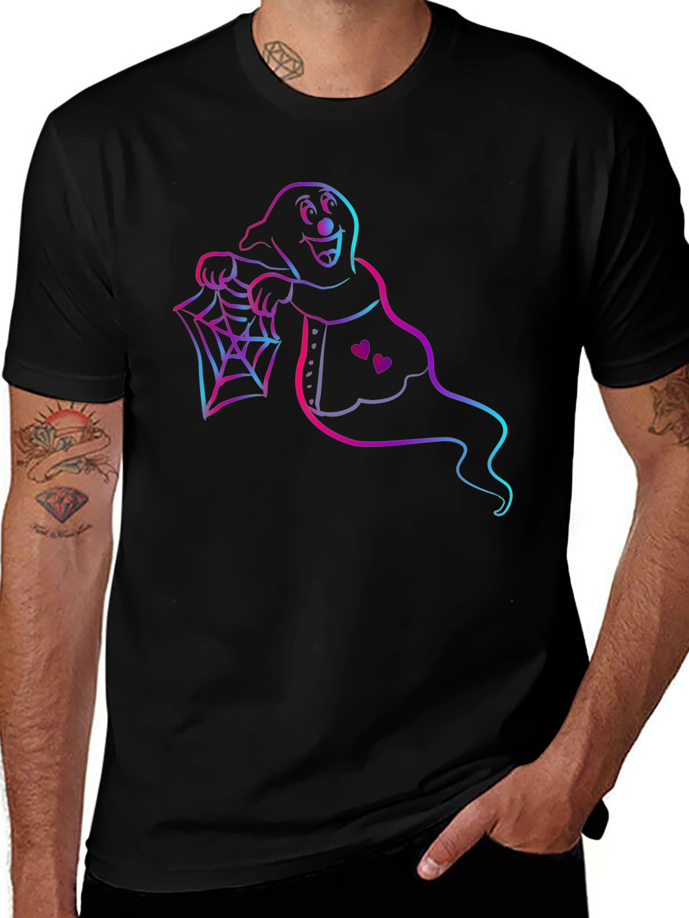 Spooky Ghost Graphic Tee - Halloween Apparel
