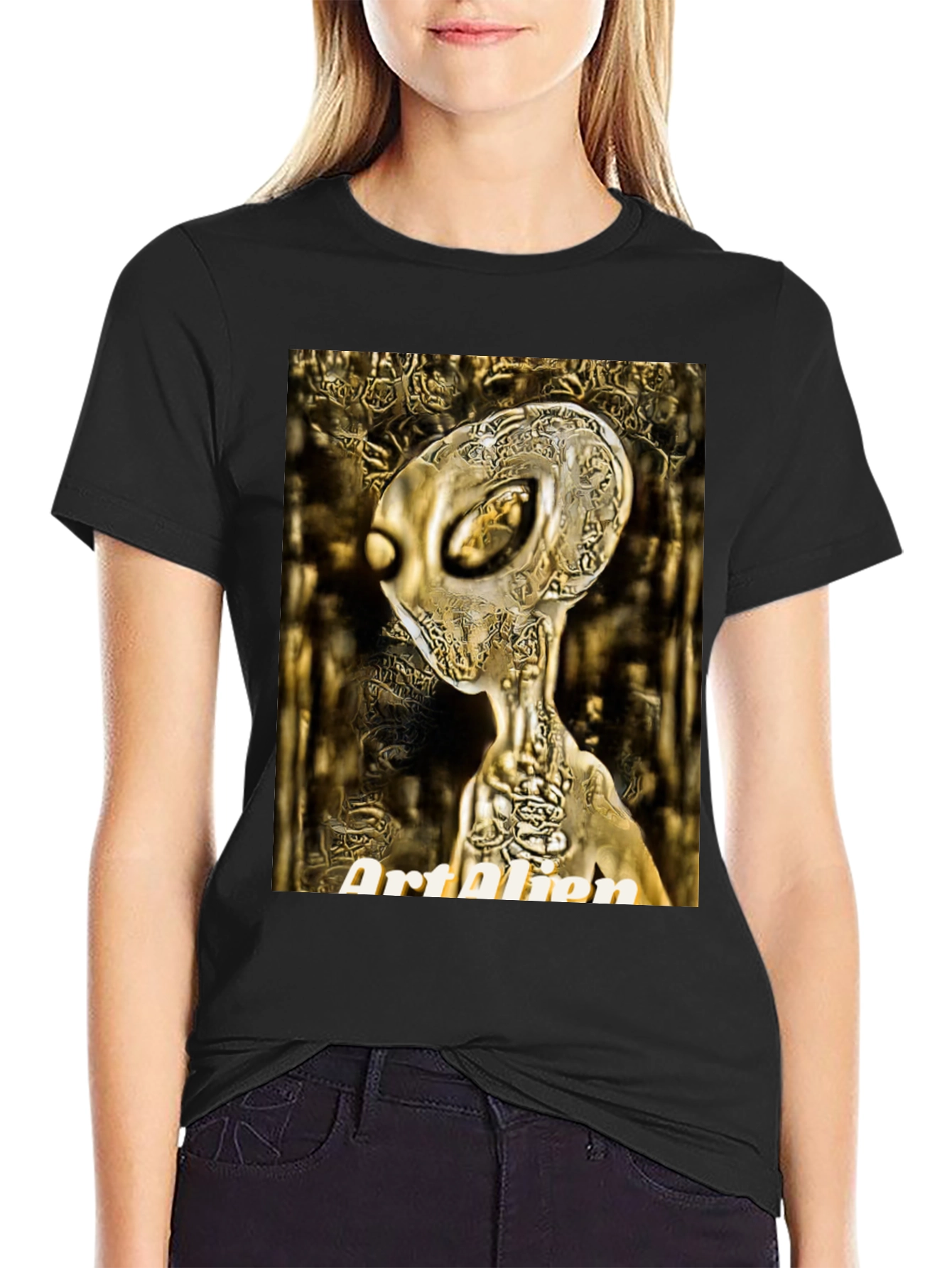 Art Alien Black T-Shirt - Unique Graphic Tee