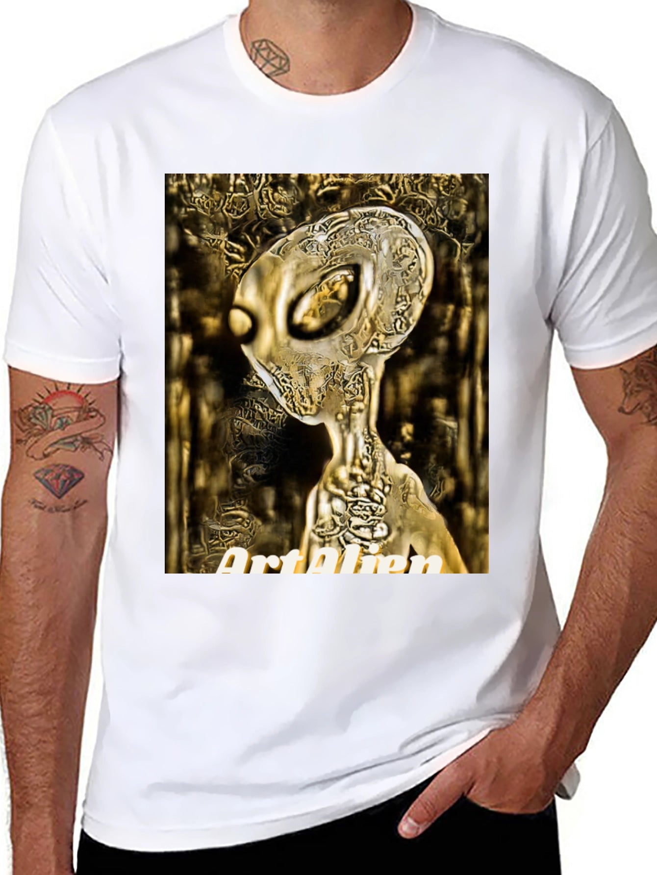 Art Alien Black T-Shirt - Unique Graphic Tee