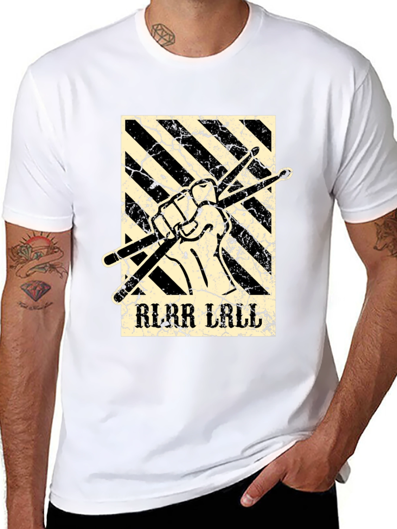 Drummer T-Shirt: RLRR LALL Drumsticks Graphic Tee