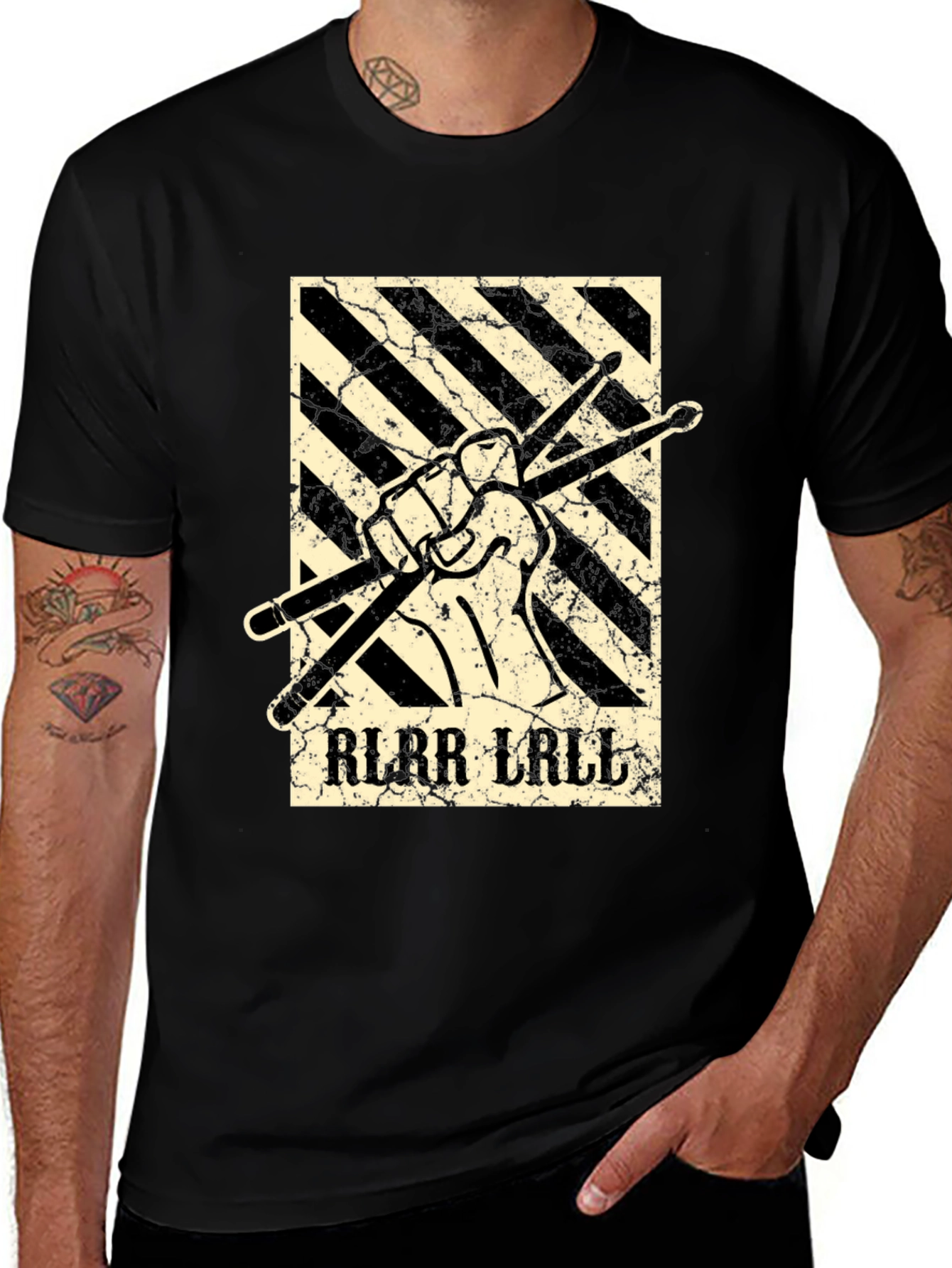 Drummer T-Shirt: RLRR LALL Drumsticks Graphic Tee