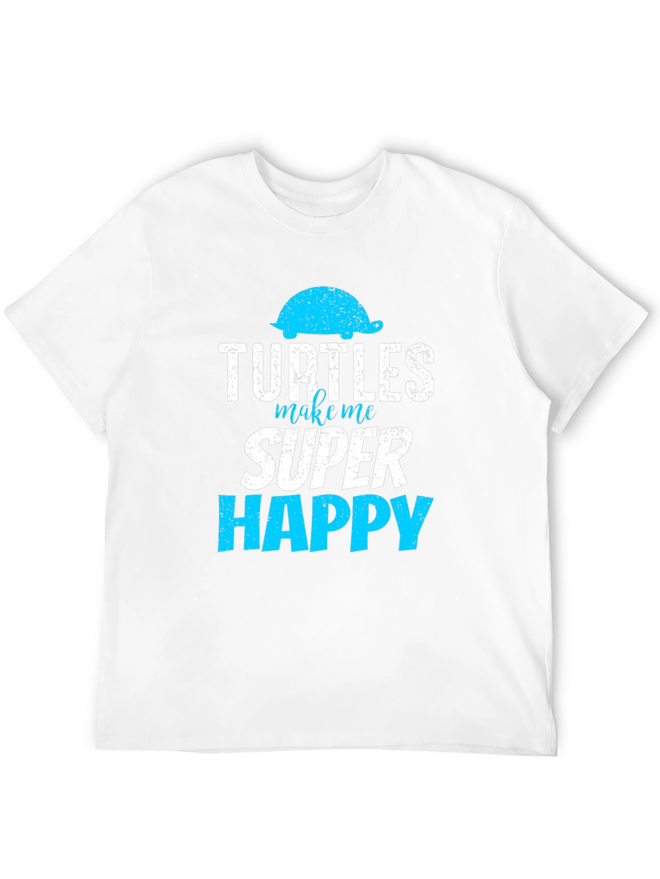 Turtles Make Me Super Happy Black Graphic T-Shirt