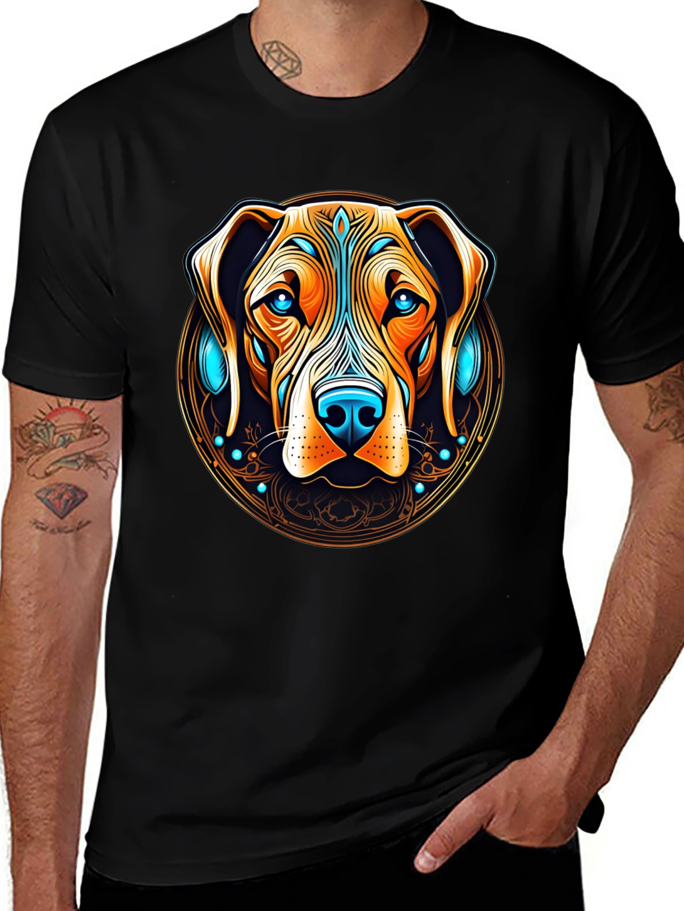 Dog Graphic Tee - Artistic Canine Print