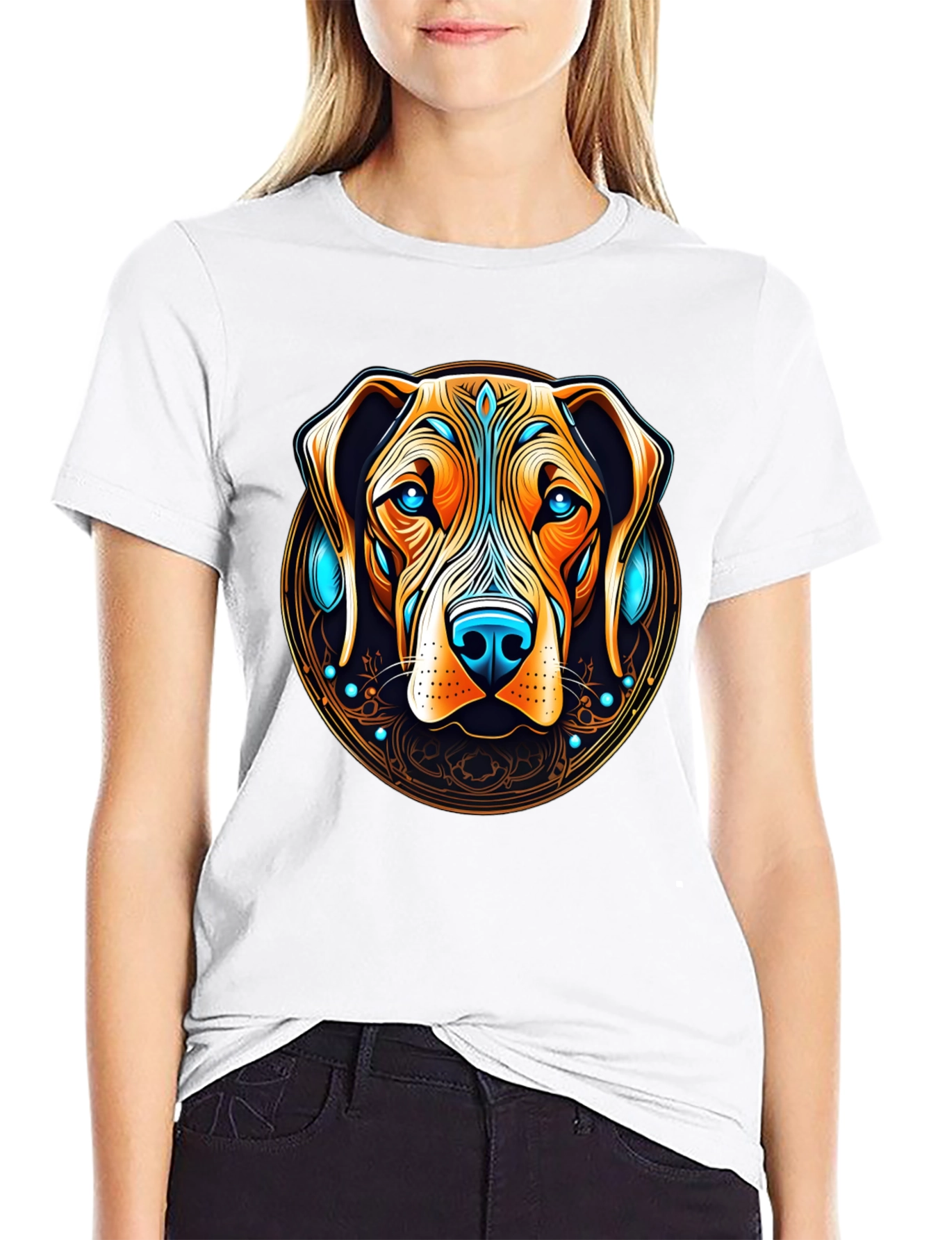 Dog Graphic Tee - Artistic Canine Print