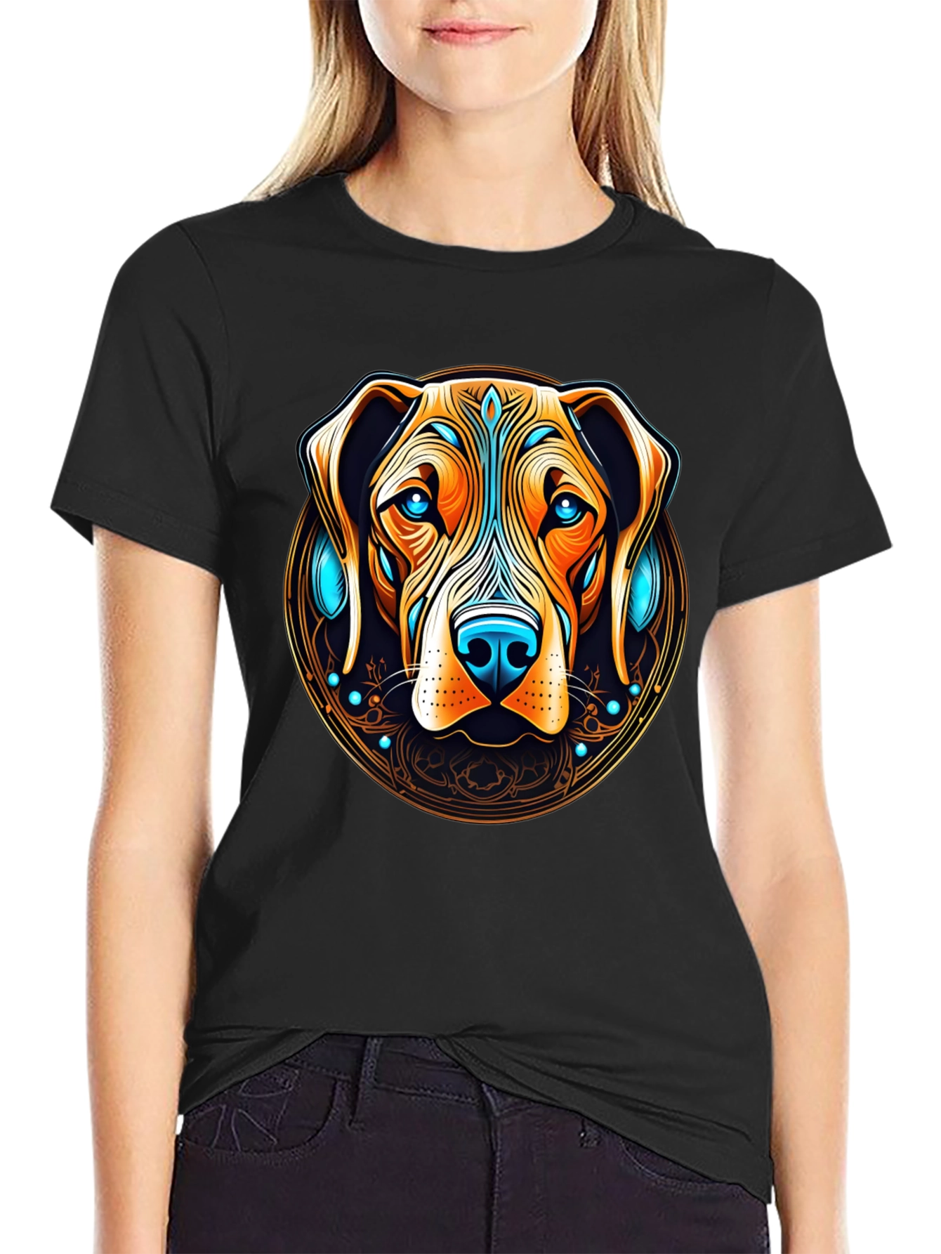 Dog Graphic Tee - Artistic Canine Print