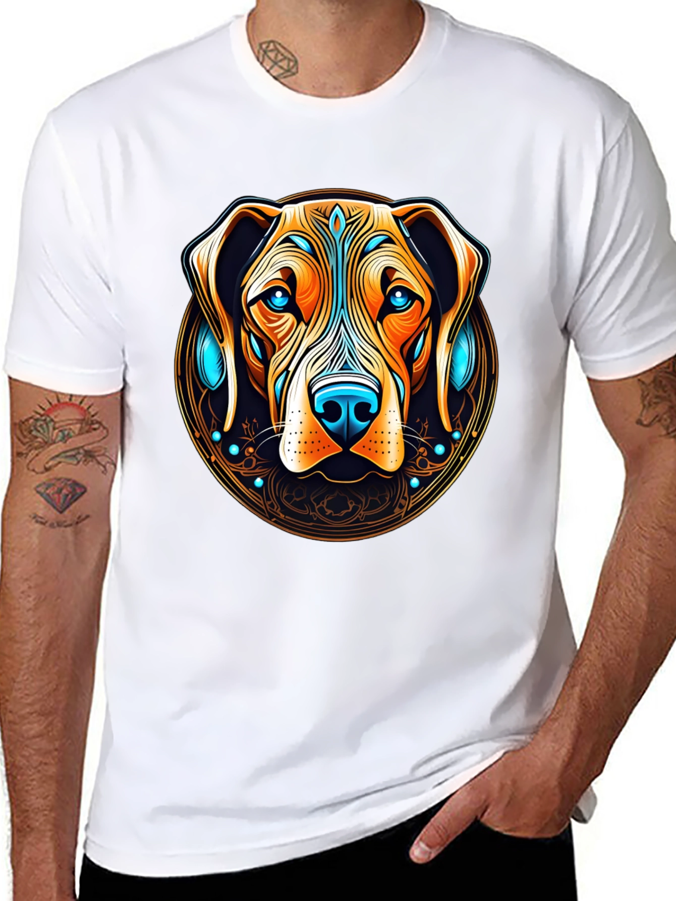 Dog Graphic Tee - Artistic Canine Print