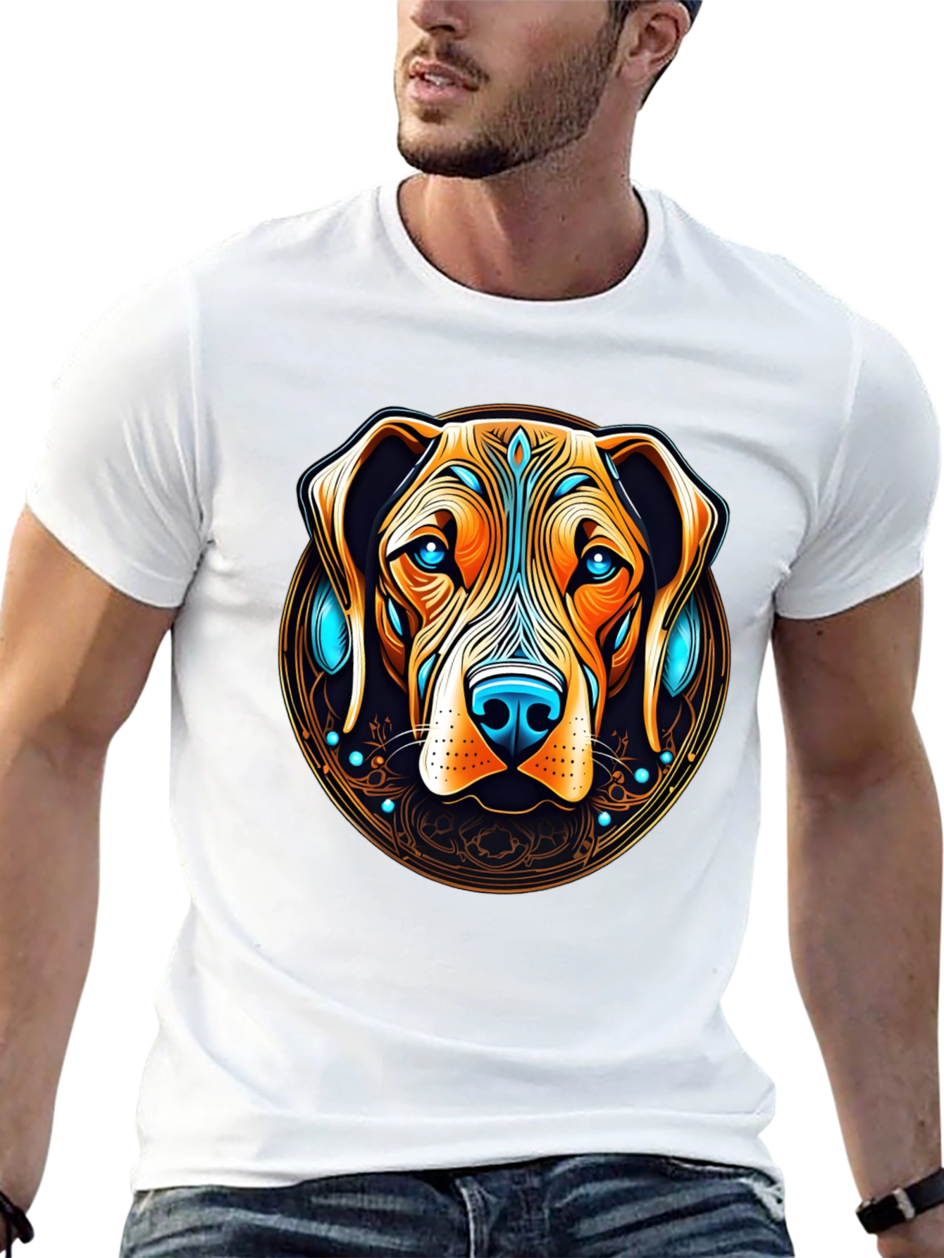 Dog Graphic Tee - Artistic Canine Print