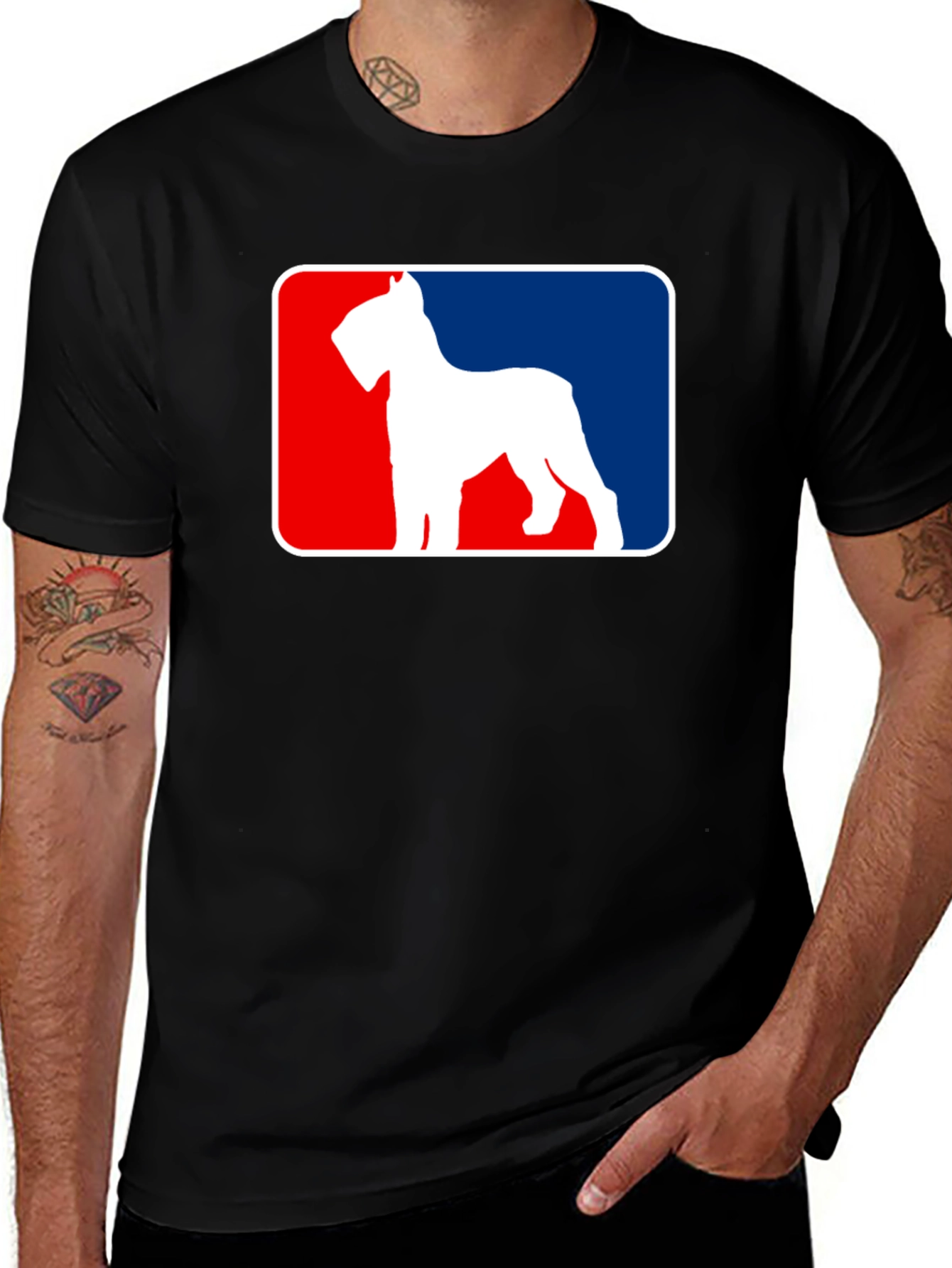 Dog Breed T-Shirt - Schnauzer Silhouette Design