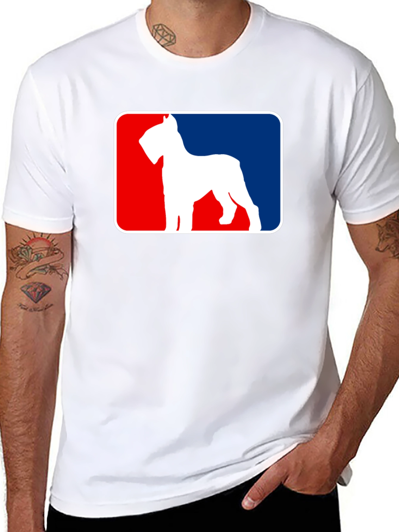 Dog Breed T-Shirt - Schnauzer Silhouette Design