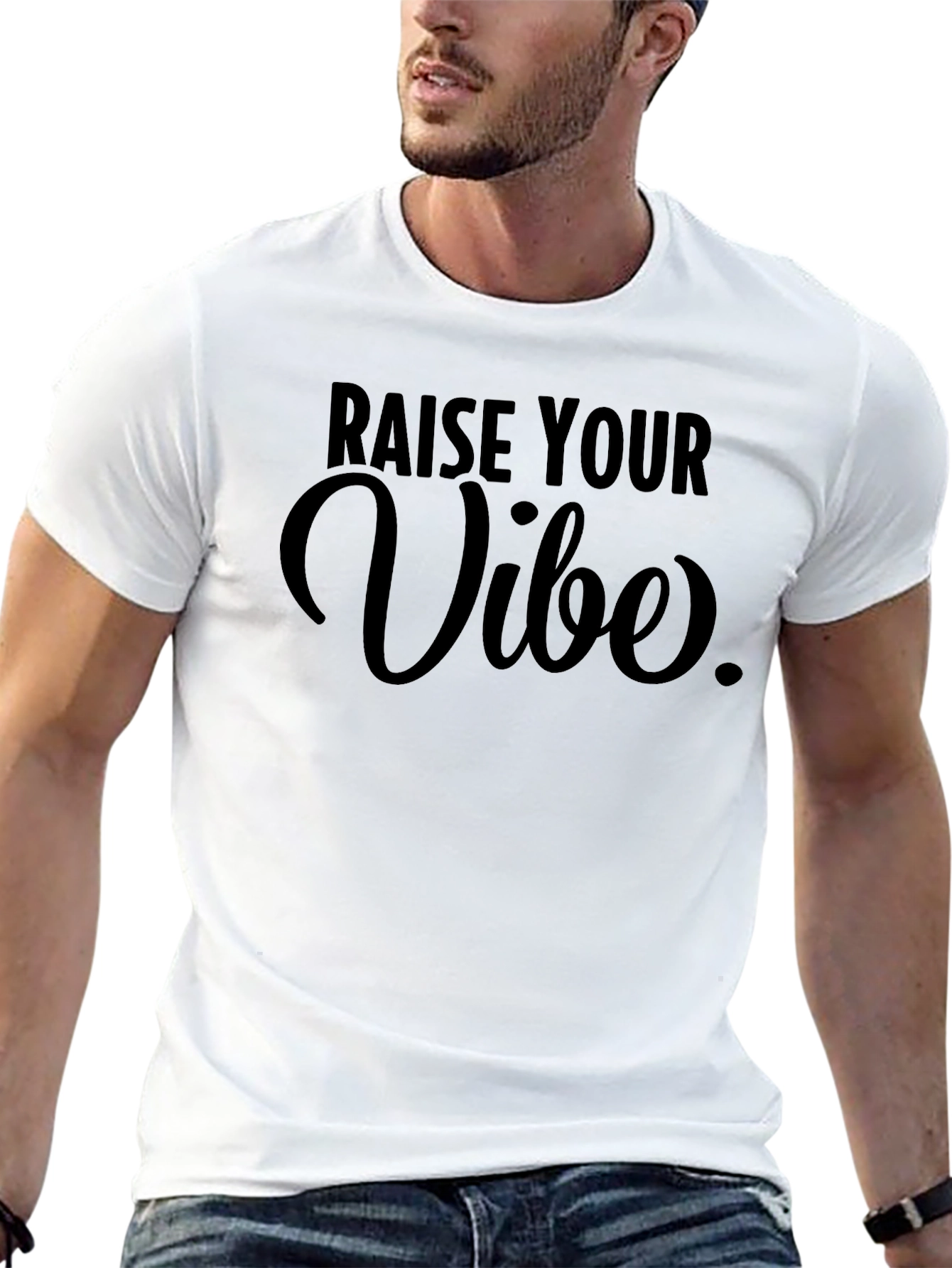 Raise Your Vibe Black Graphic Tee Shirt
