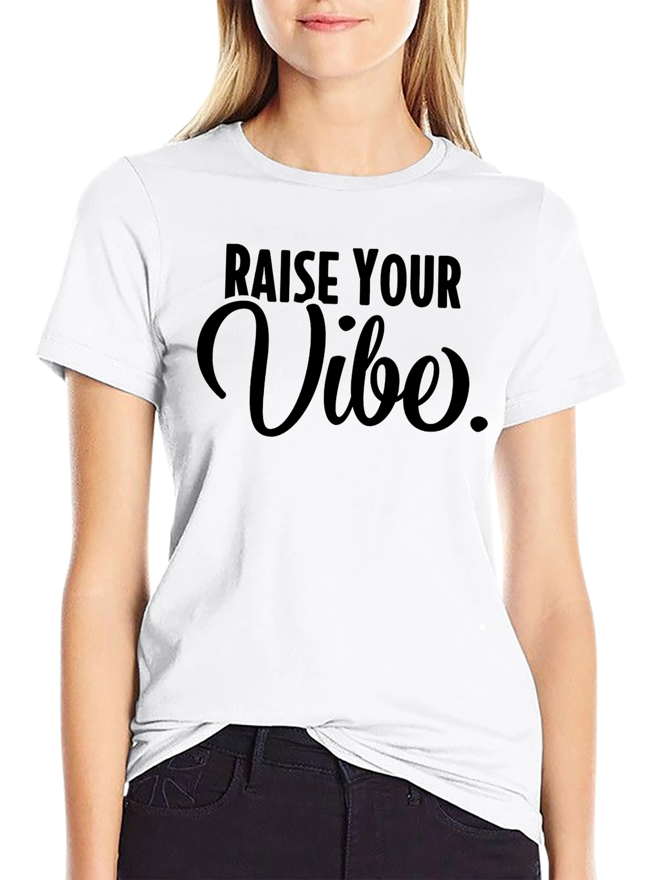 Raise Your Vibe Black Graphic Tee Shirt