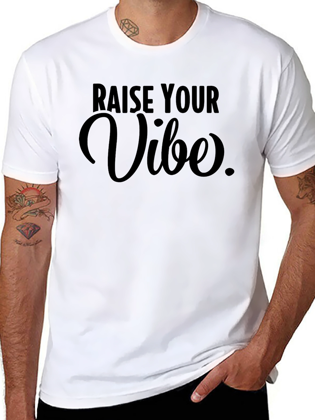 Raise Your Vibe Black Graphic Tee Shirt