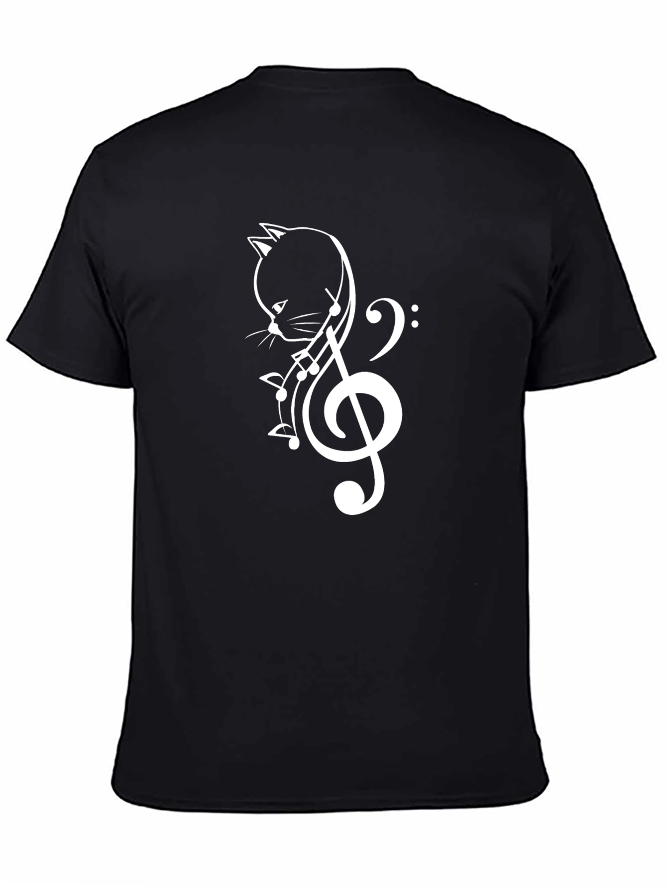 Music Cat Graphic Tee - Black