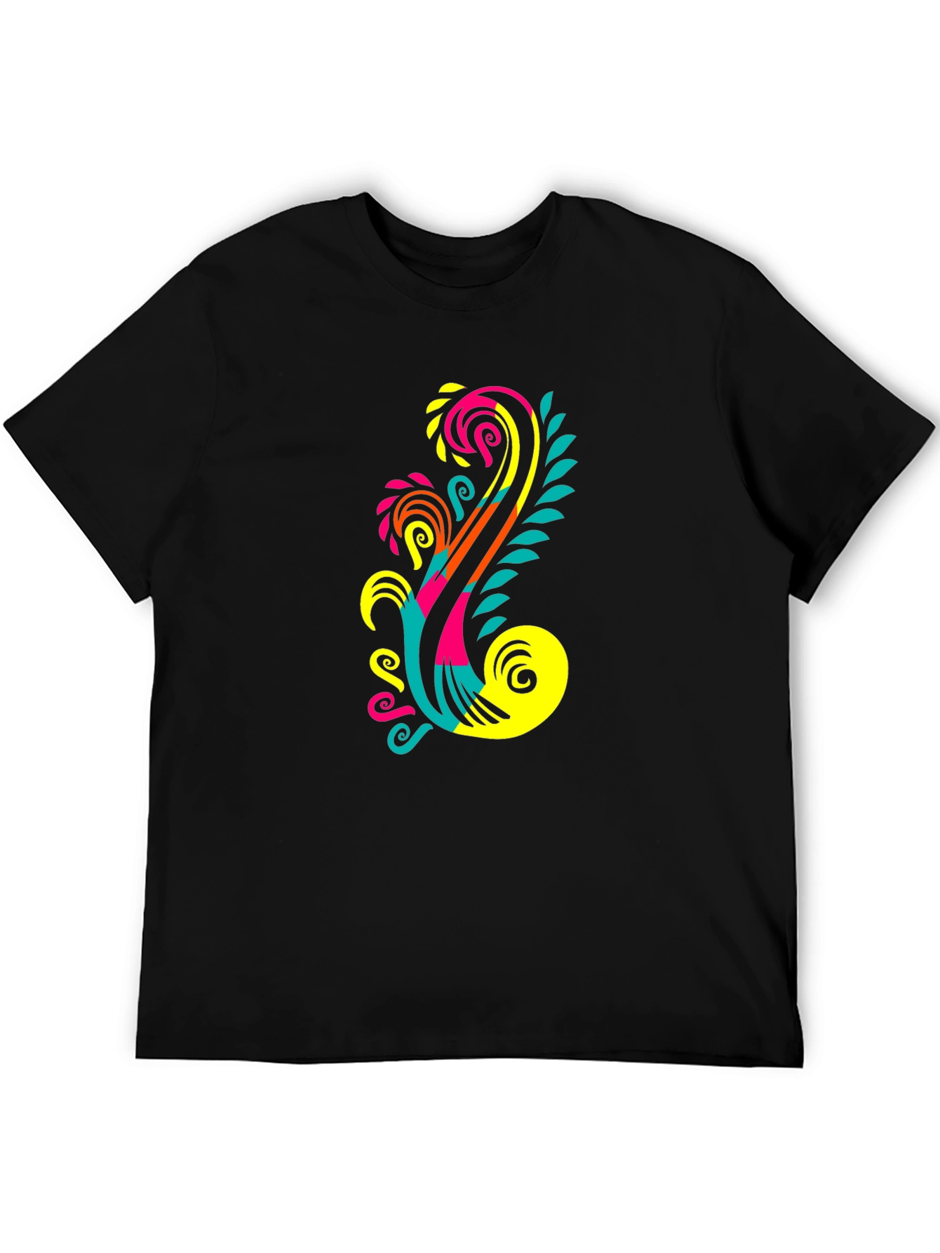 Bold Graphic Print Black T-Shirt