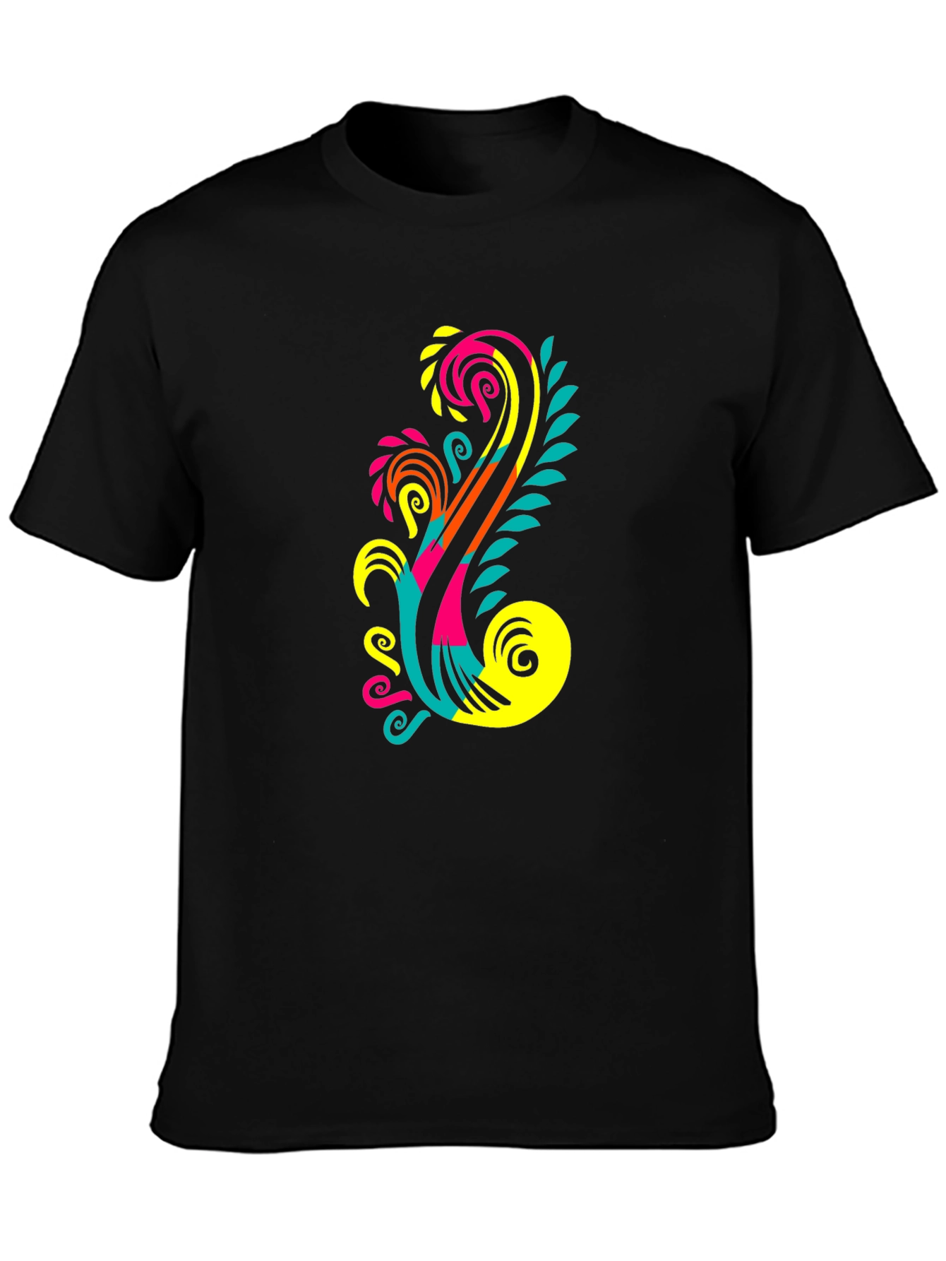 Bold Graphic Print Black T-Shirt
