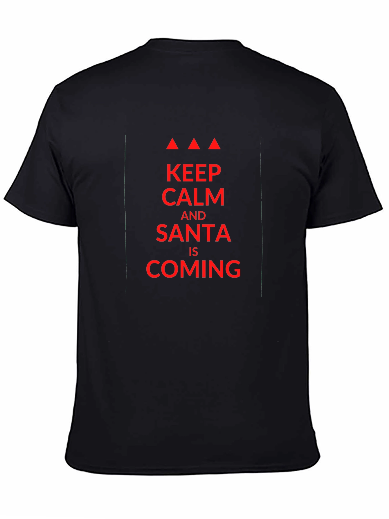 Keep Calm Santa Is Coming Black T-Shirt