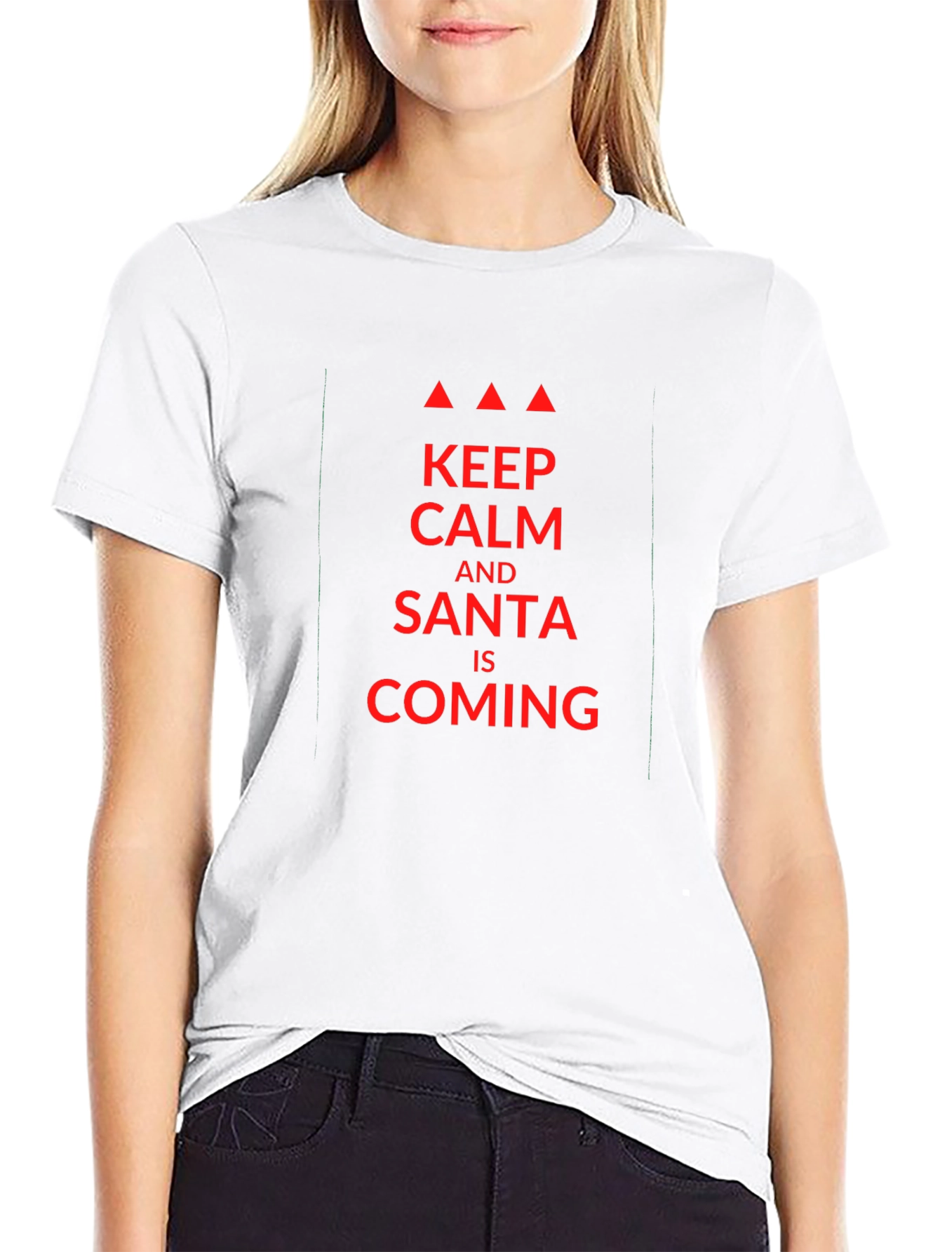 Keep Calm Santa Is Coming Black T-Shirt
