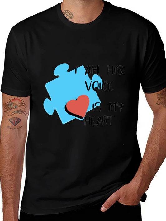 Autism Awareness Puzzle Piece Heart Graphic Tee