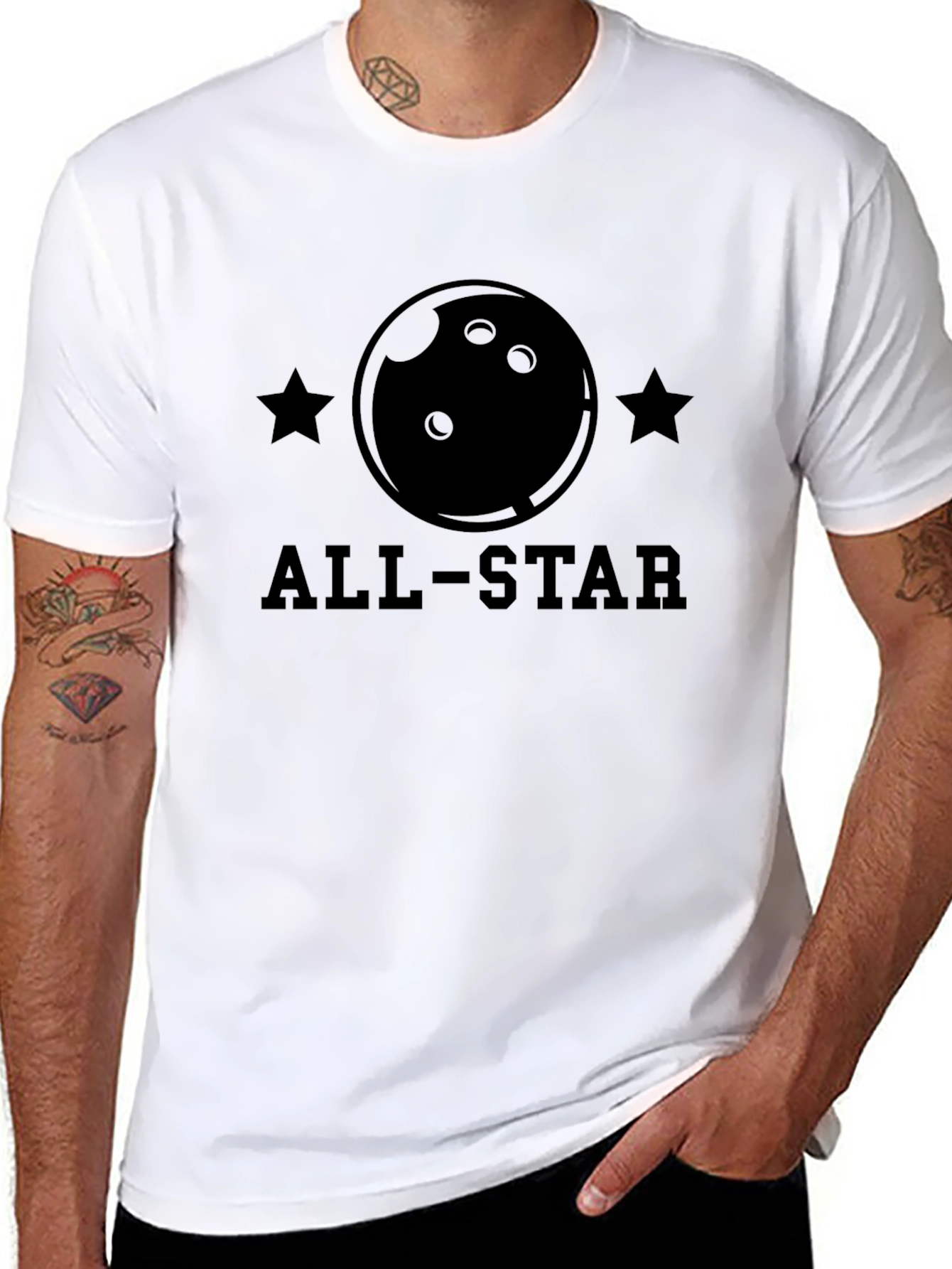 All-Star Bowling T-Shirt - Black Cotton Tee